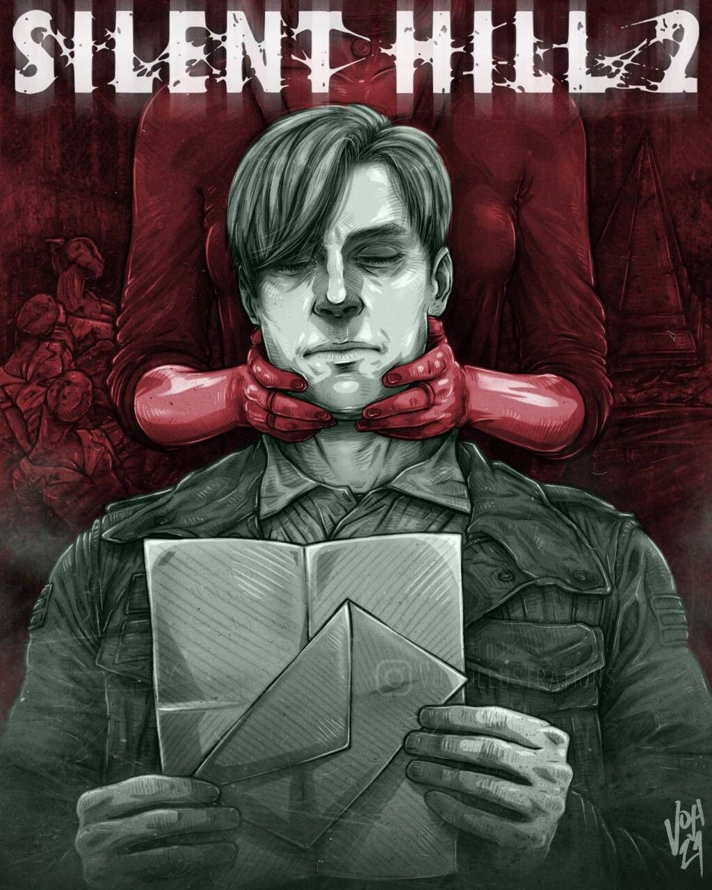 1024x1280 Silent Hill 2 Fan Art Haunting of James and Maria