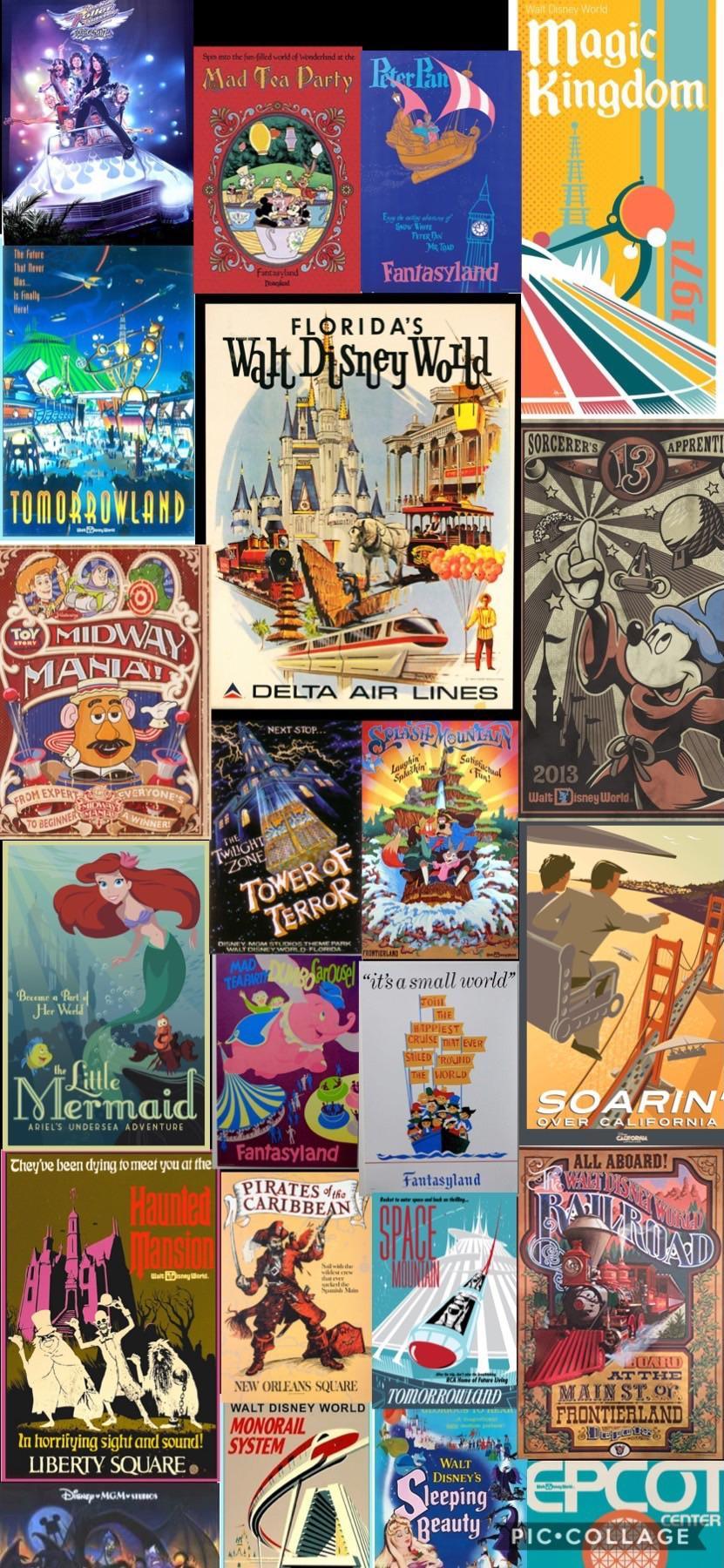 831x1800 Retro Disney World Wallpaper