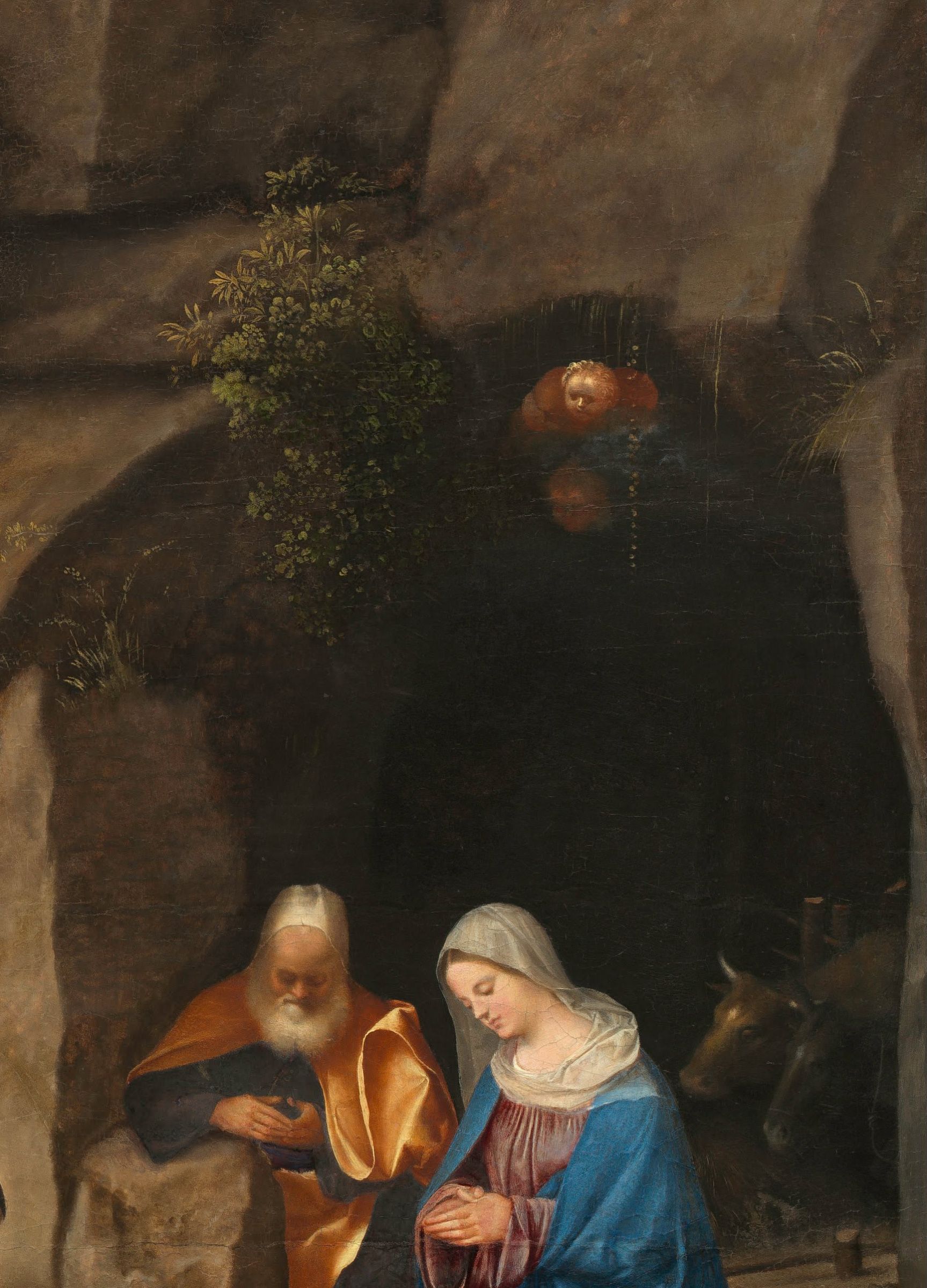 1727x2400 Buy digital version: Adoration of the shepherds. Fragment: cave by Giorgione, Washington, D. C