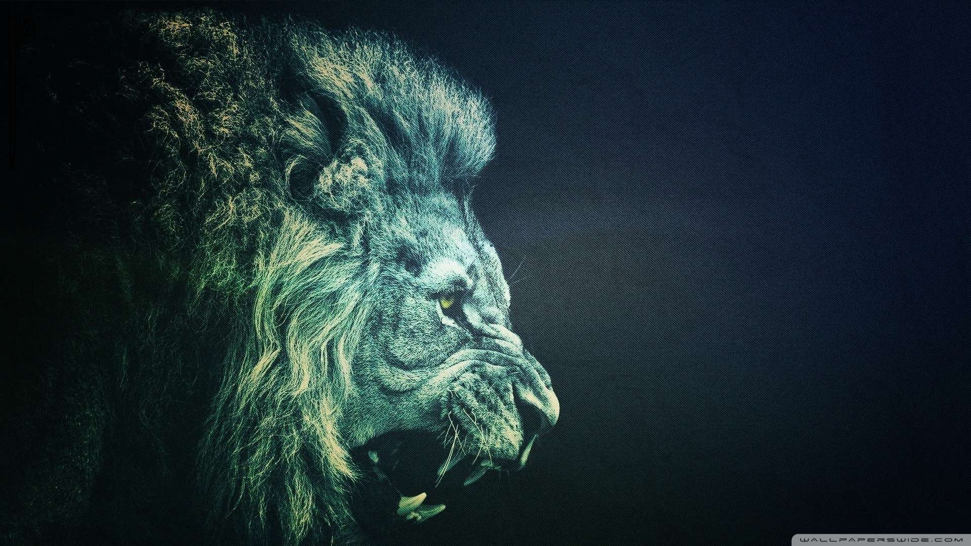 1920x1080 Trippy Lion Wallpaper