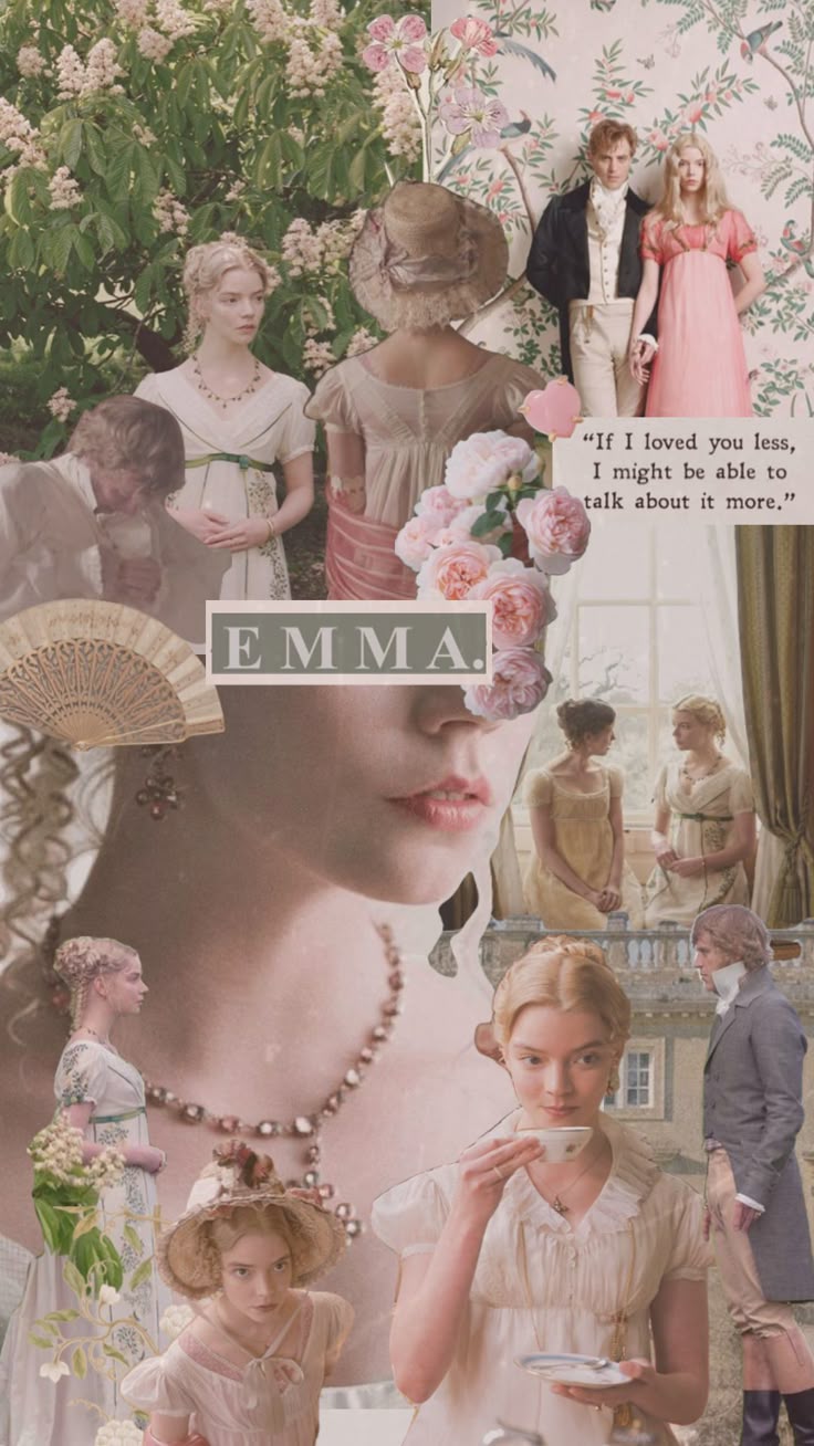 736x1308 Check out coffeaxo's Shuffles #emma #emma2020 #emmajaneausten #anyataylorjoy #regency #prideandprejudice #pinkaesthetic. Emma collage, Jane austen