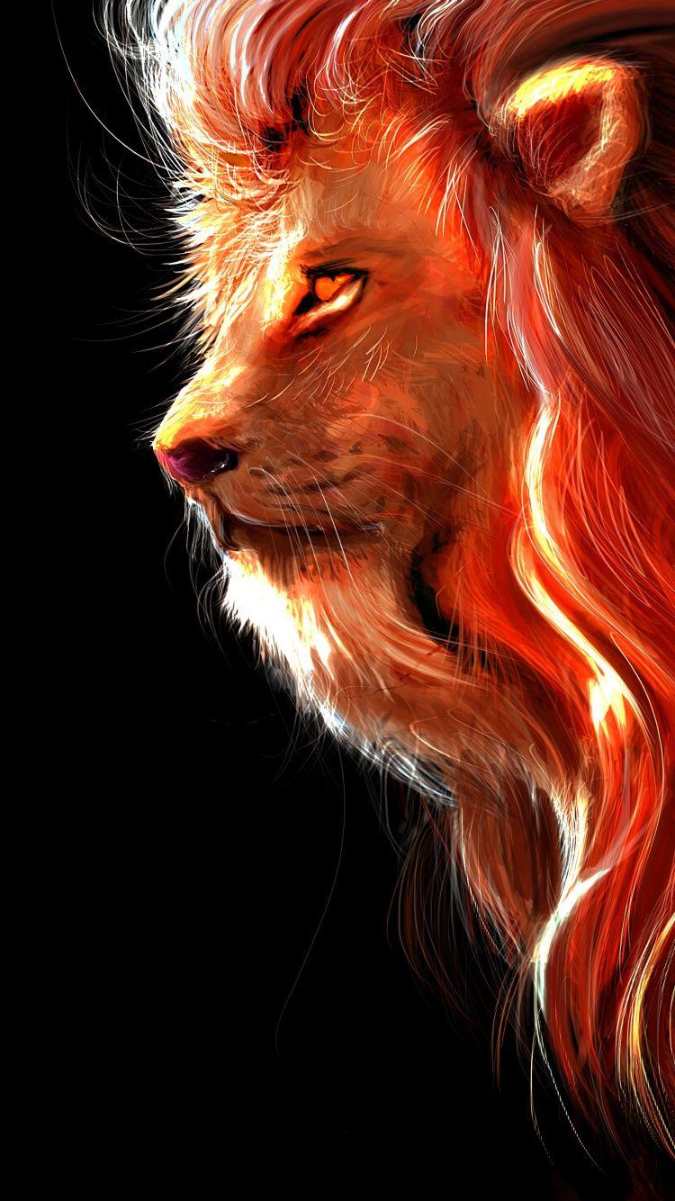 750x1334 Download Lion, fur, muzzle, art wallpaper, 750x iphone 7