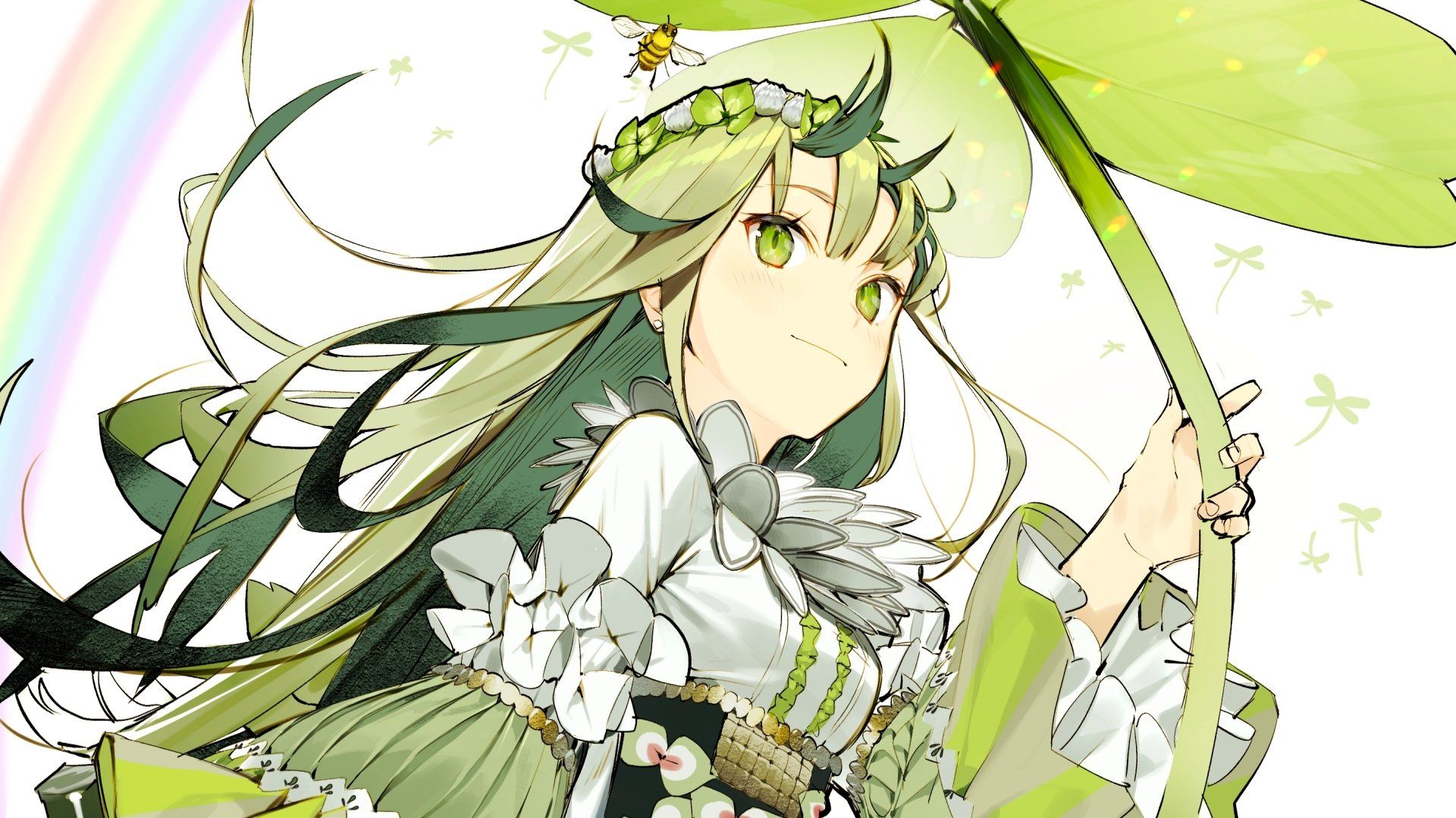 1920x1079 Download Green Eyes Green Hair Anime Original HD Wallpaper