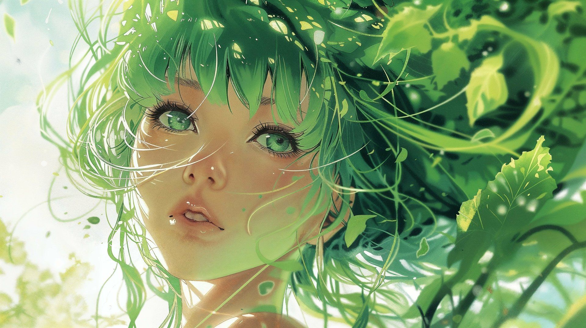 1920x1076 Enchanted Spring Girl 4K Wallpaper. Download Now