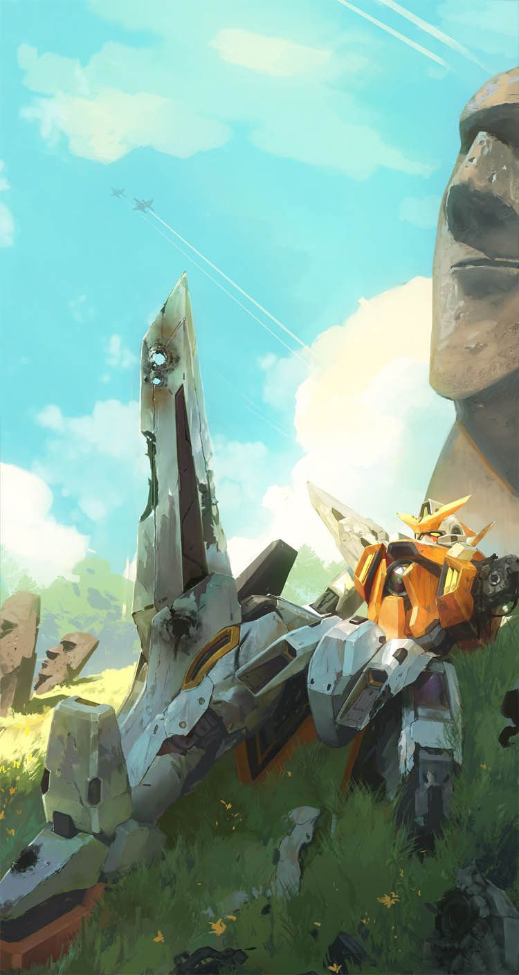 750x1408 image tagged with Char's Counterattack, Nu Gundam, Sazabi