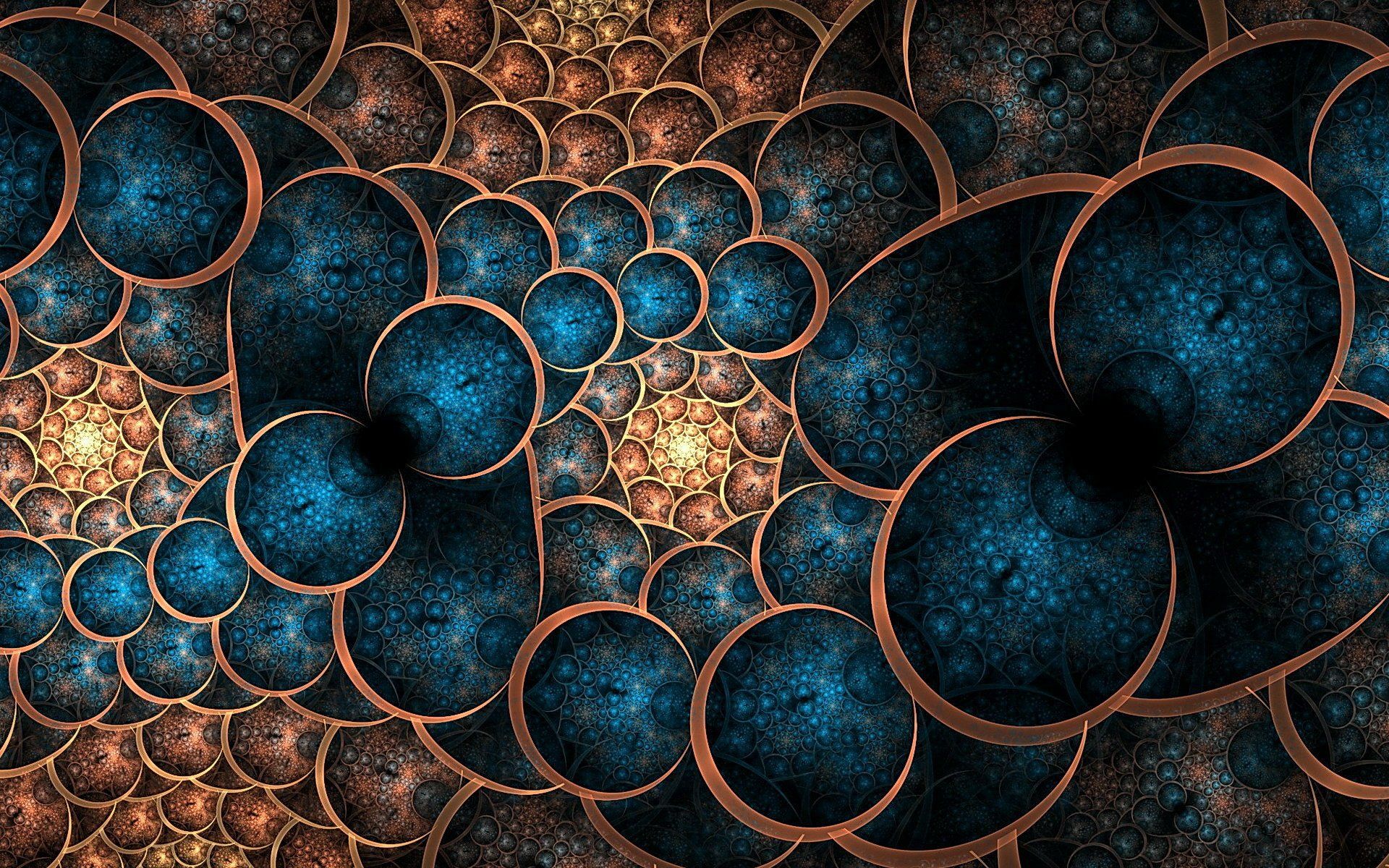 1920x1200 Azure & Bronze Fractal: Cosmic Spheres HD Wallpaperx1200