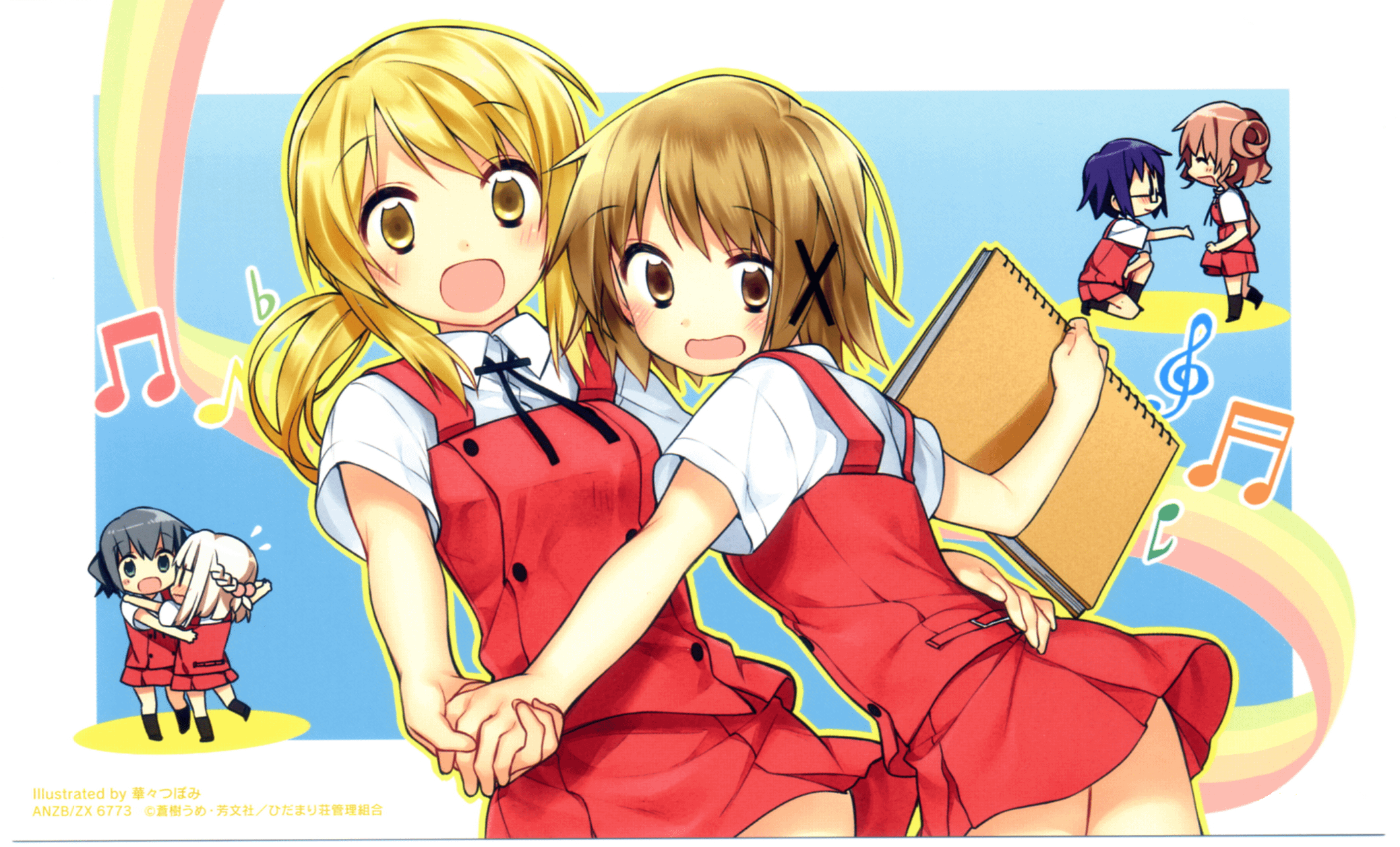 2077x1258 Hidamari Sketch has the cutest yuri couples!
