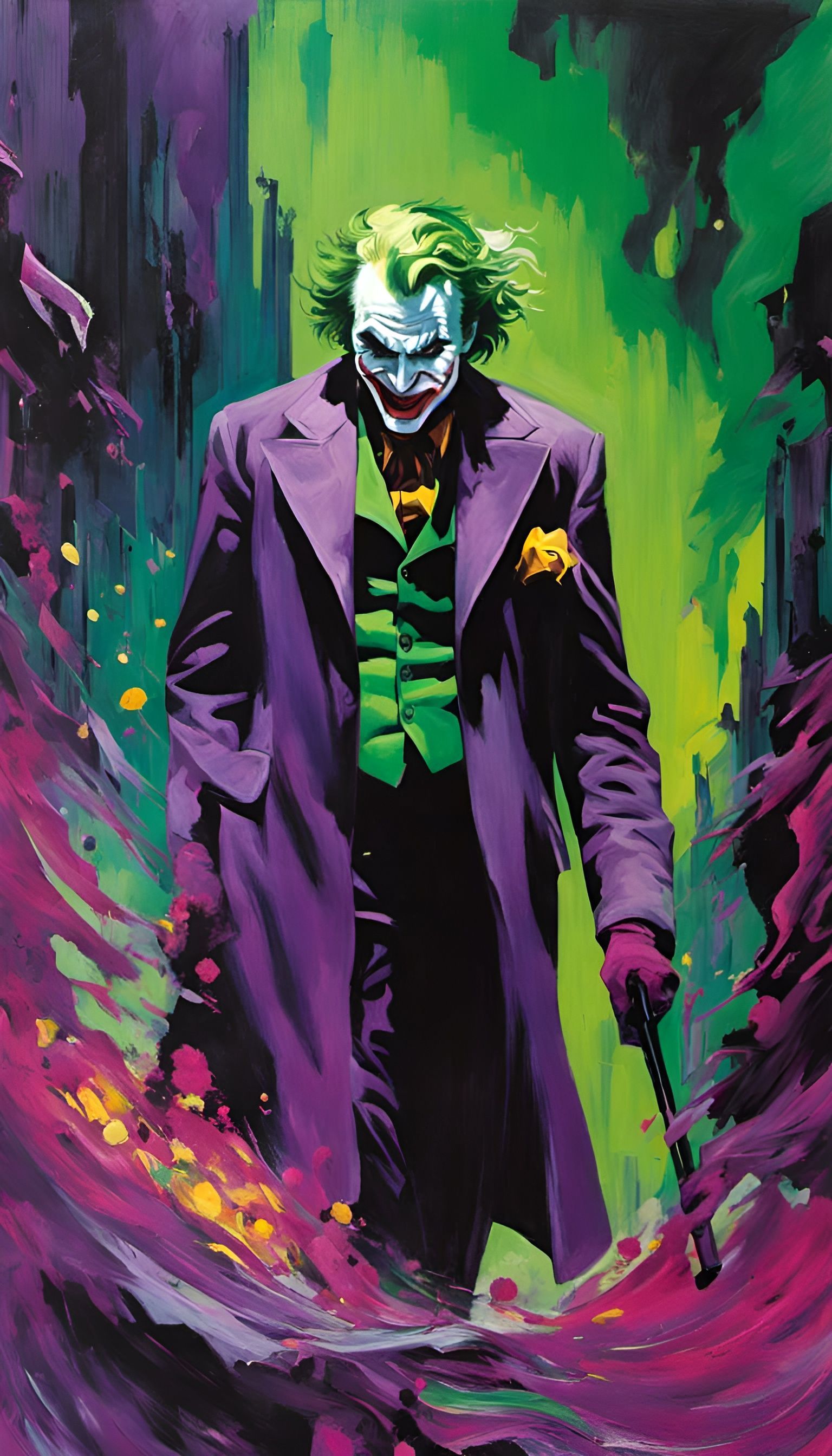 1536x2688 The Wrath of the Joker's Wrath: Impressionistic Chao