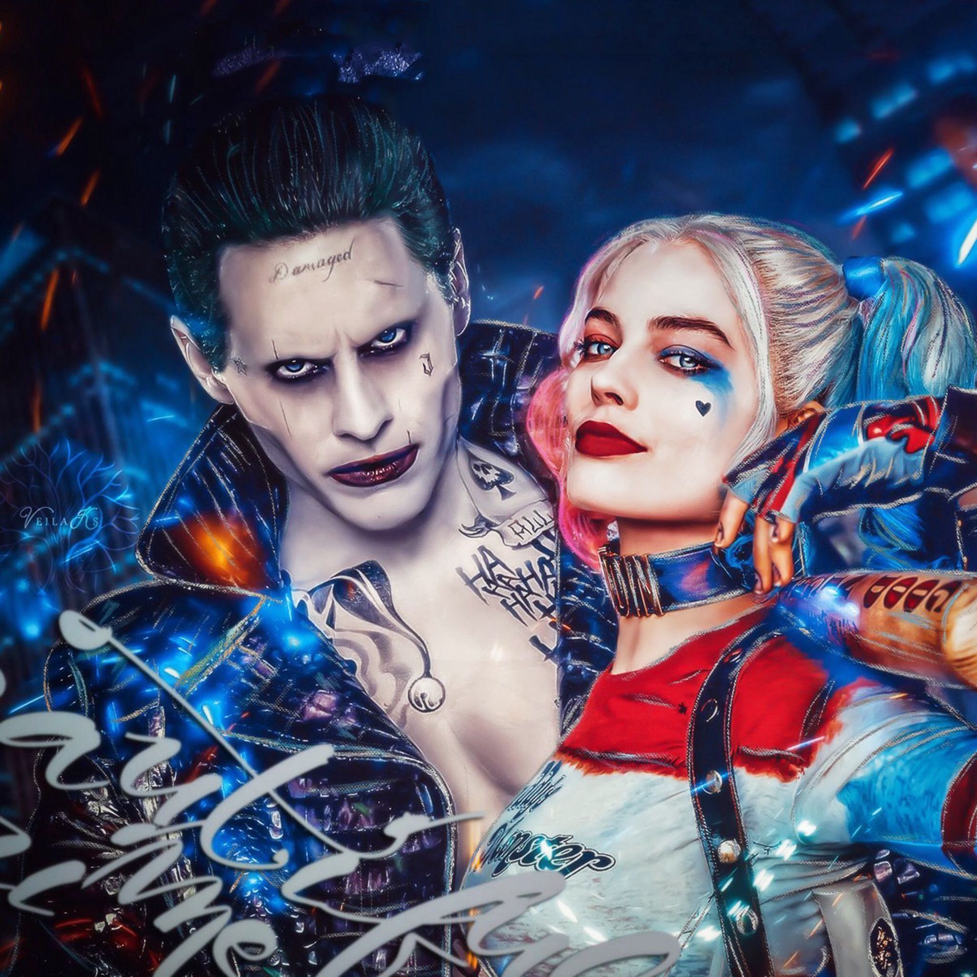 1920x1920 Harley Quinn and Joker Wallpaper