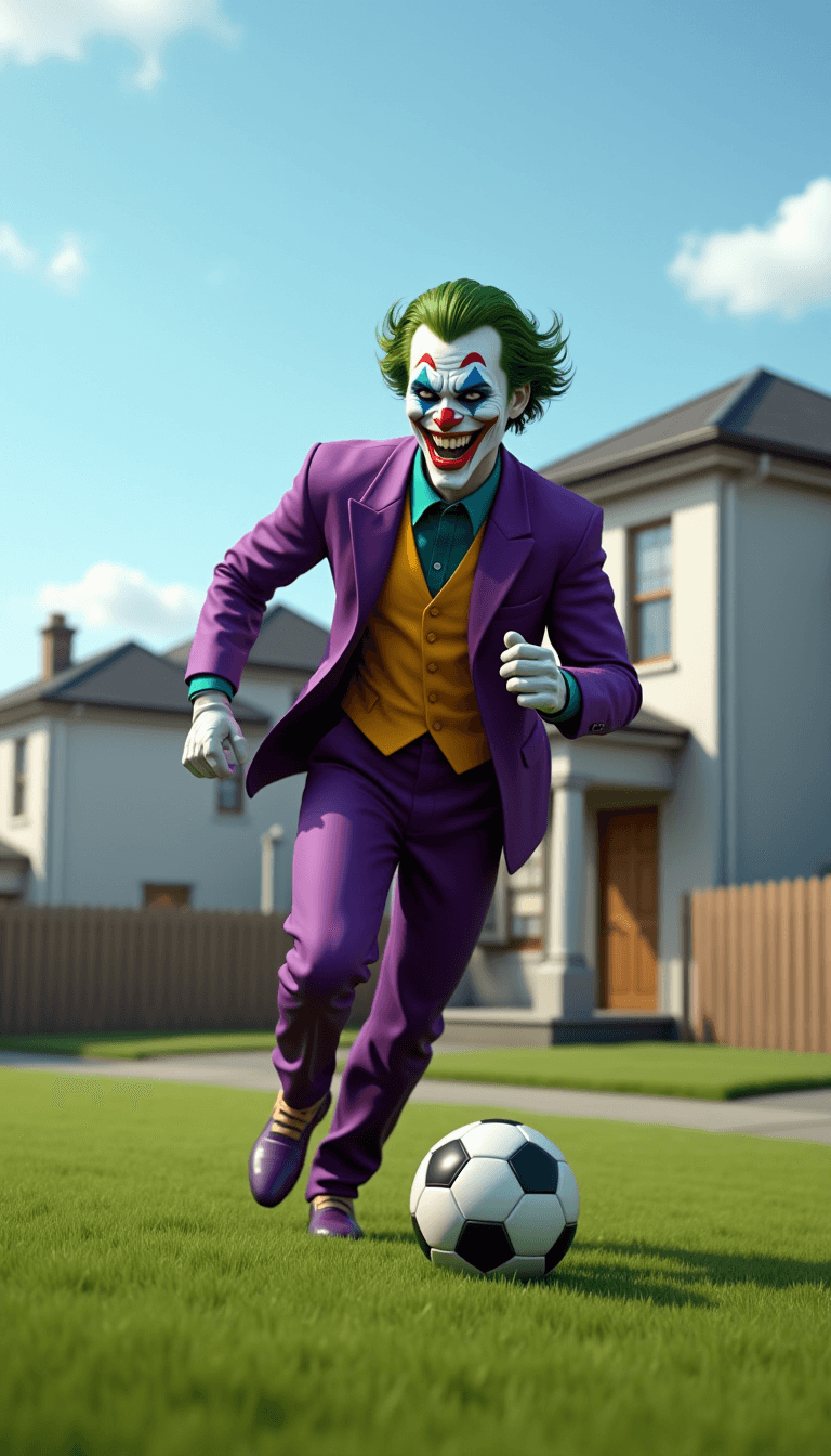768x1344 A Close Up Shot Of A Joker Playing With A Soccer Ball