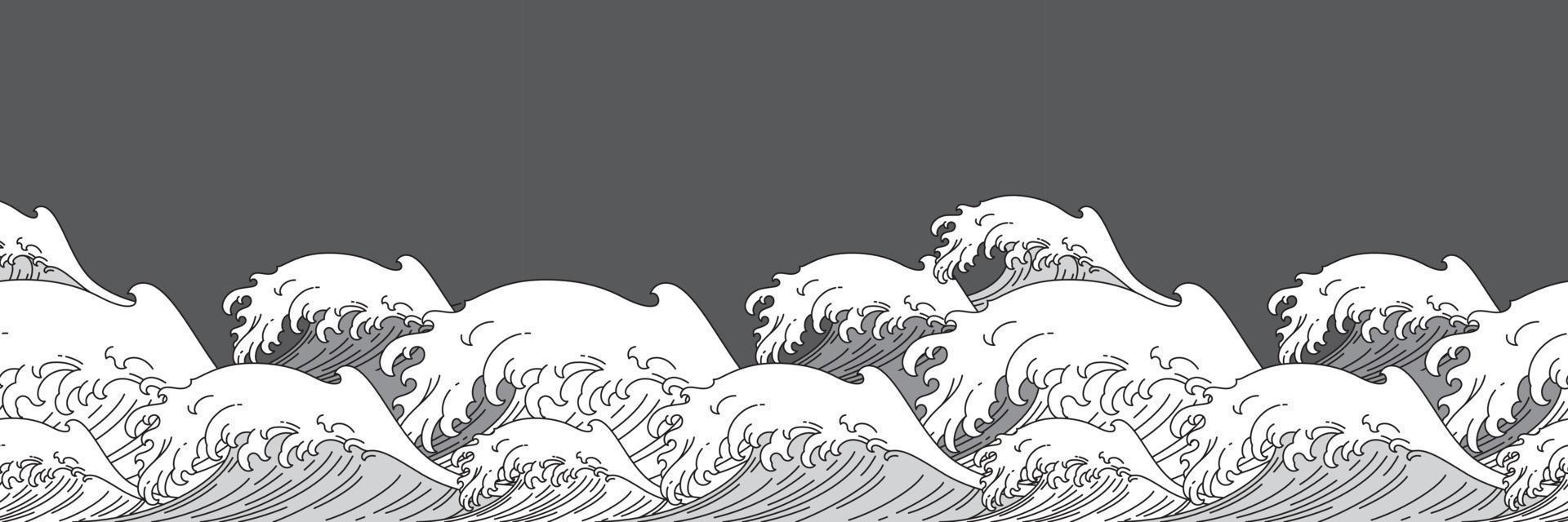 1920x640 Ocean wave water seamless wallpaper vector