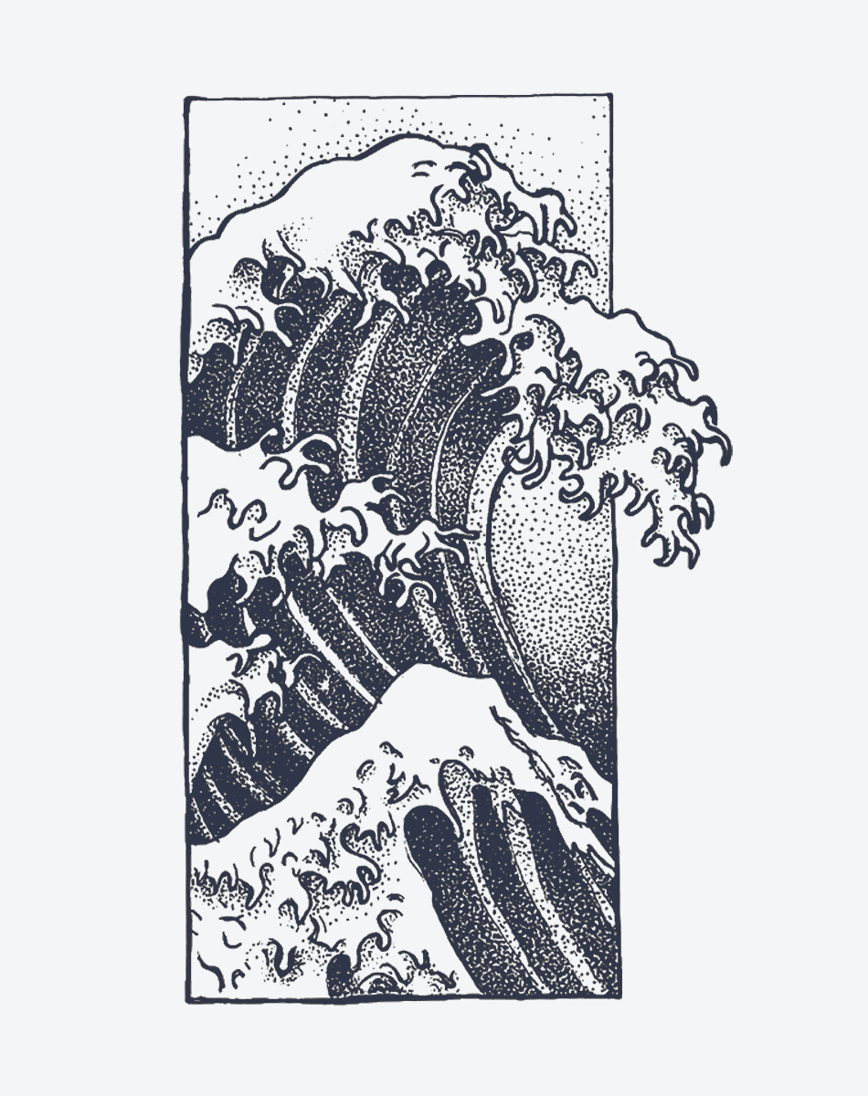 950x1200 Kanagawa's Fury: Waterproof Ocean Tattoo