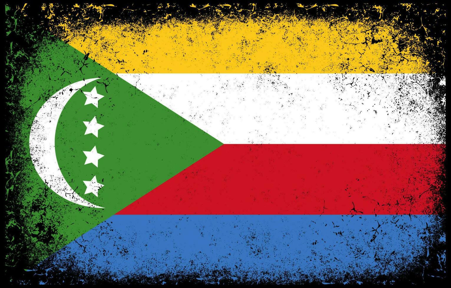1531x980 old dirty grunge vintage comoros national flag illustration