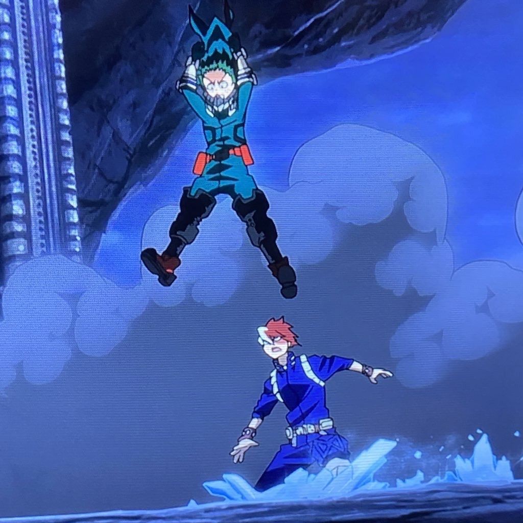 1024x1024 The scene where Todoroki catches Midoriya in World Heroes' Mission ❄️ Sorry for my bad TV quality