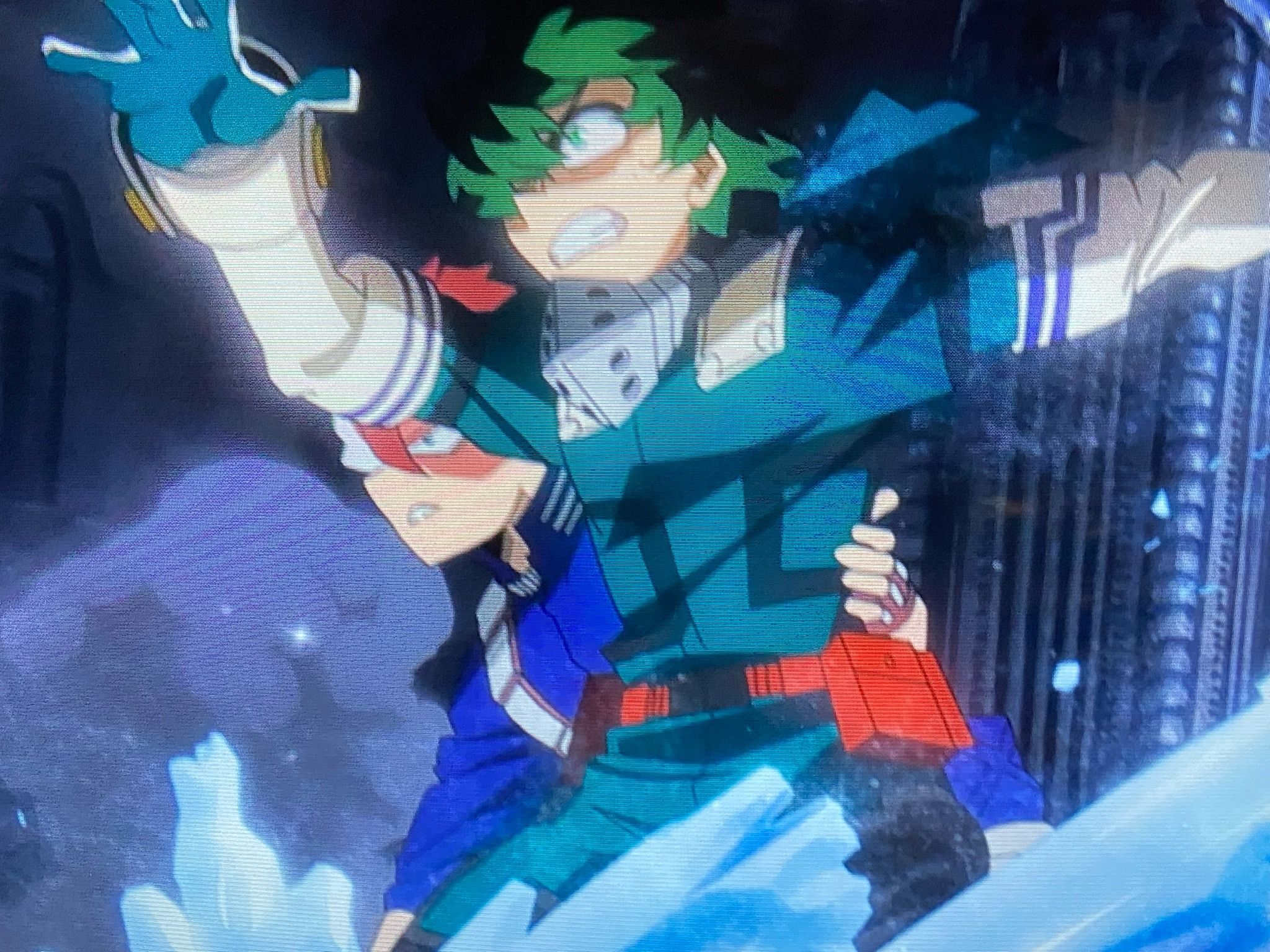 2048x1536 The scene where Todoroki catches Midoriya in World Heroes' Mission ❄️ Sorry for my bad TV quality