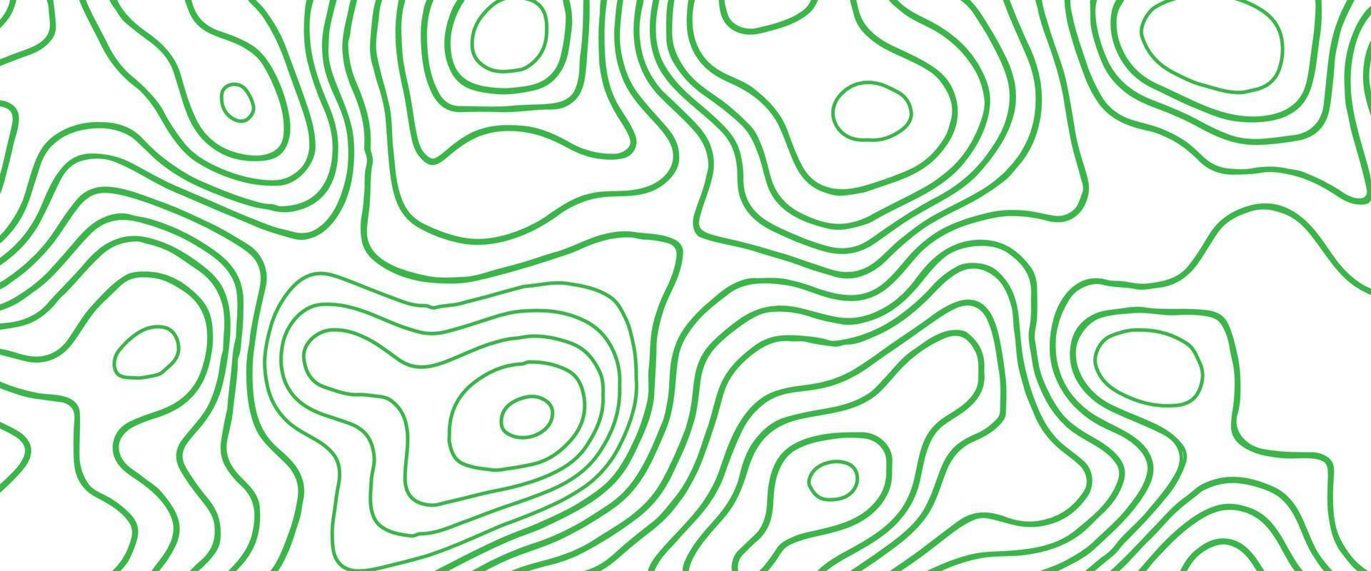 1920x800 Abstract topographic map in green color lines vector background