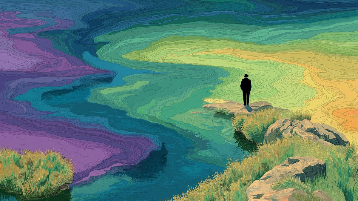 1200x673 Solitary Wanderer Landscape Mural Wallpaper