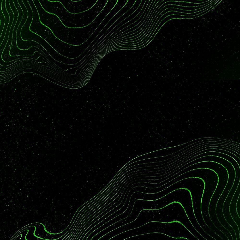 1000x1000 Green 3D abstract wave pattern