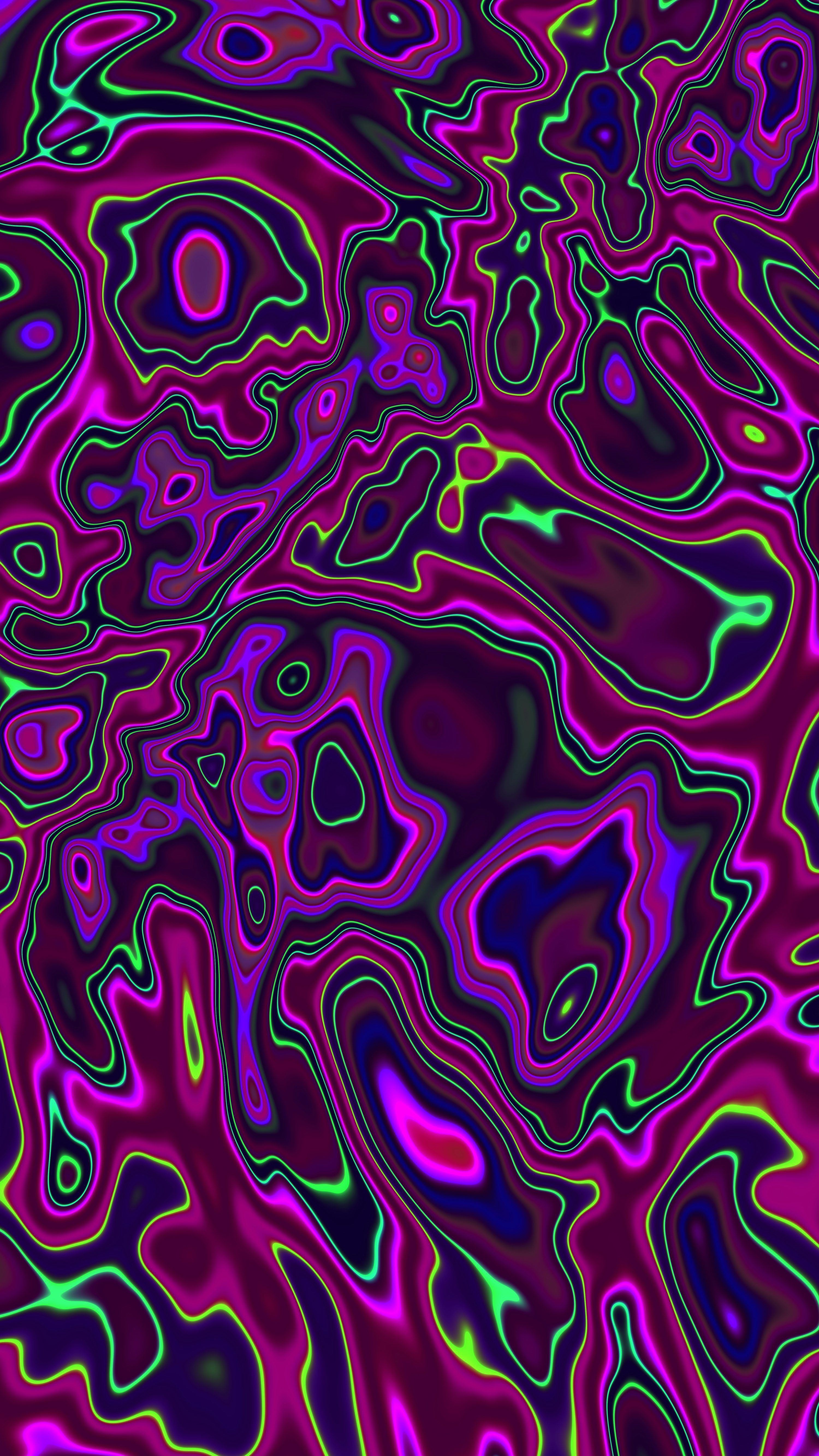 3000x5333 Abstract topographic map with neon green and purple photo
