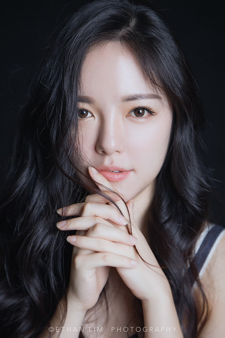 728x1092 HD wallpaper: Asian, brunette, portrait, women, face, beautiful woman, beauty