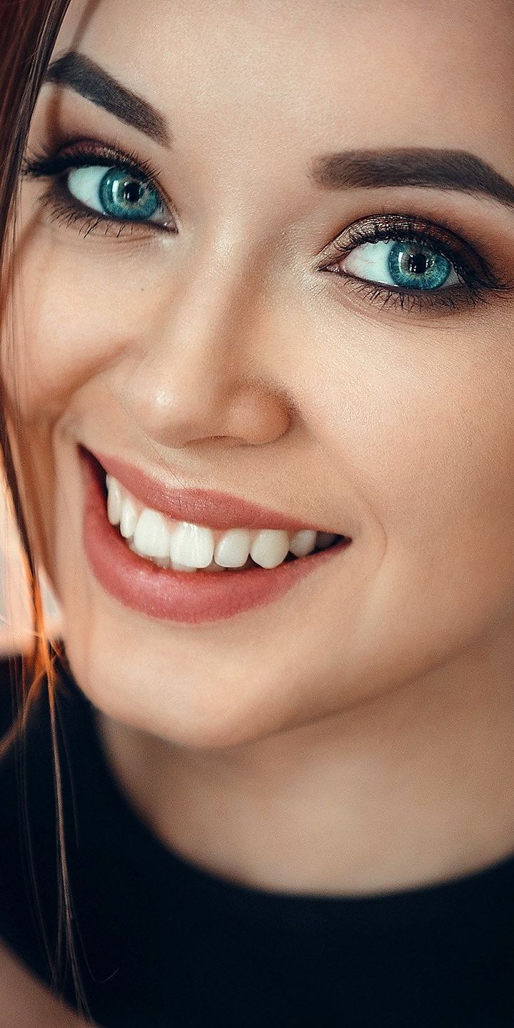 720x1440 Phone wallpaper: Women, Face, Smile, Blue Eyes 1313376