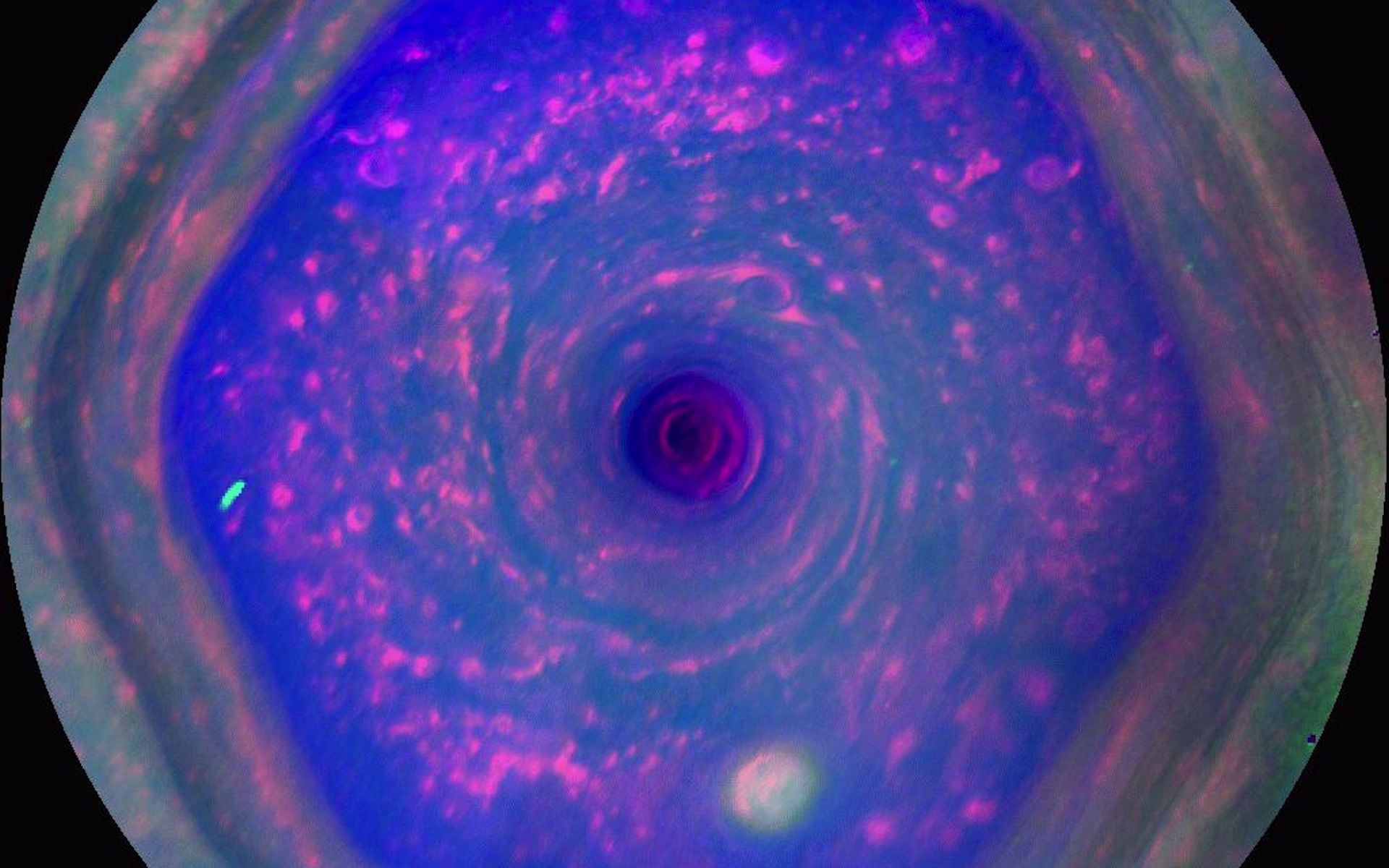 1920x1200 Saturn's Strange Vortex Wallpaper