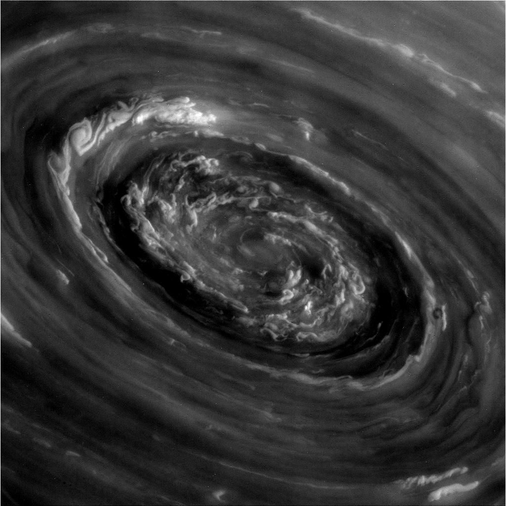 1024x1024 Stunning Photo: Saturn's Weird Hexagon Vortex Storms