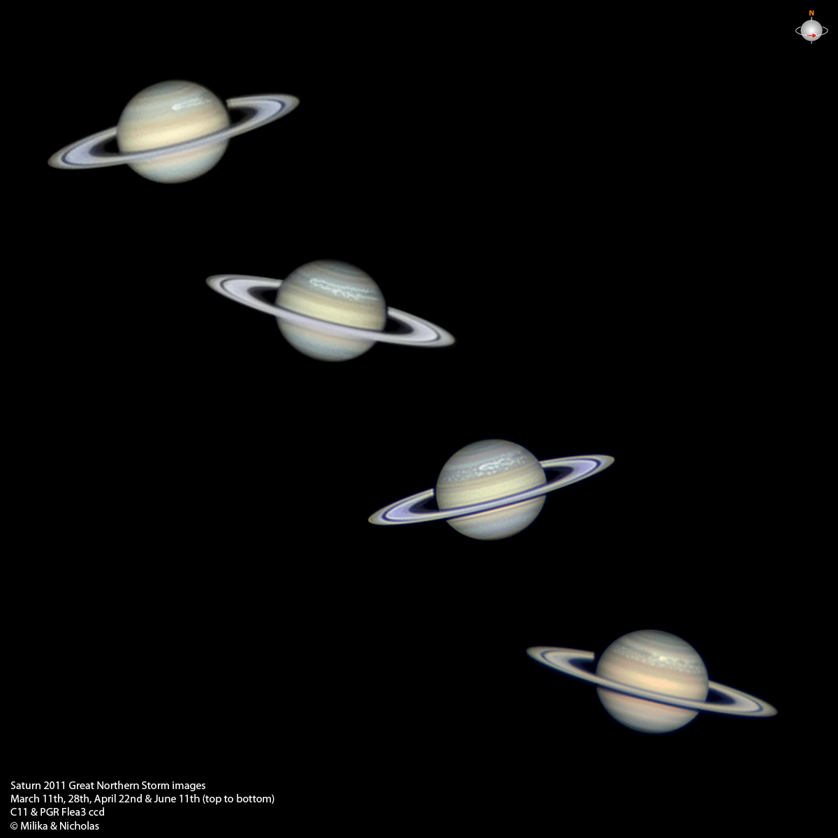 1200x1200 Saturn's Great Northern Storm of 2011's not The Dragon Storm.! & Minor Planetary Imaging
