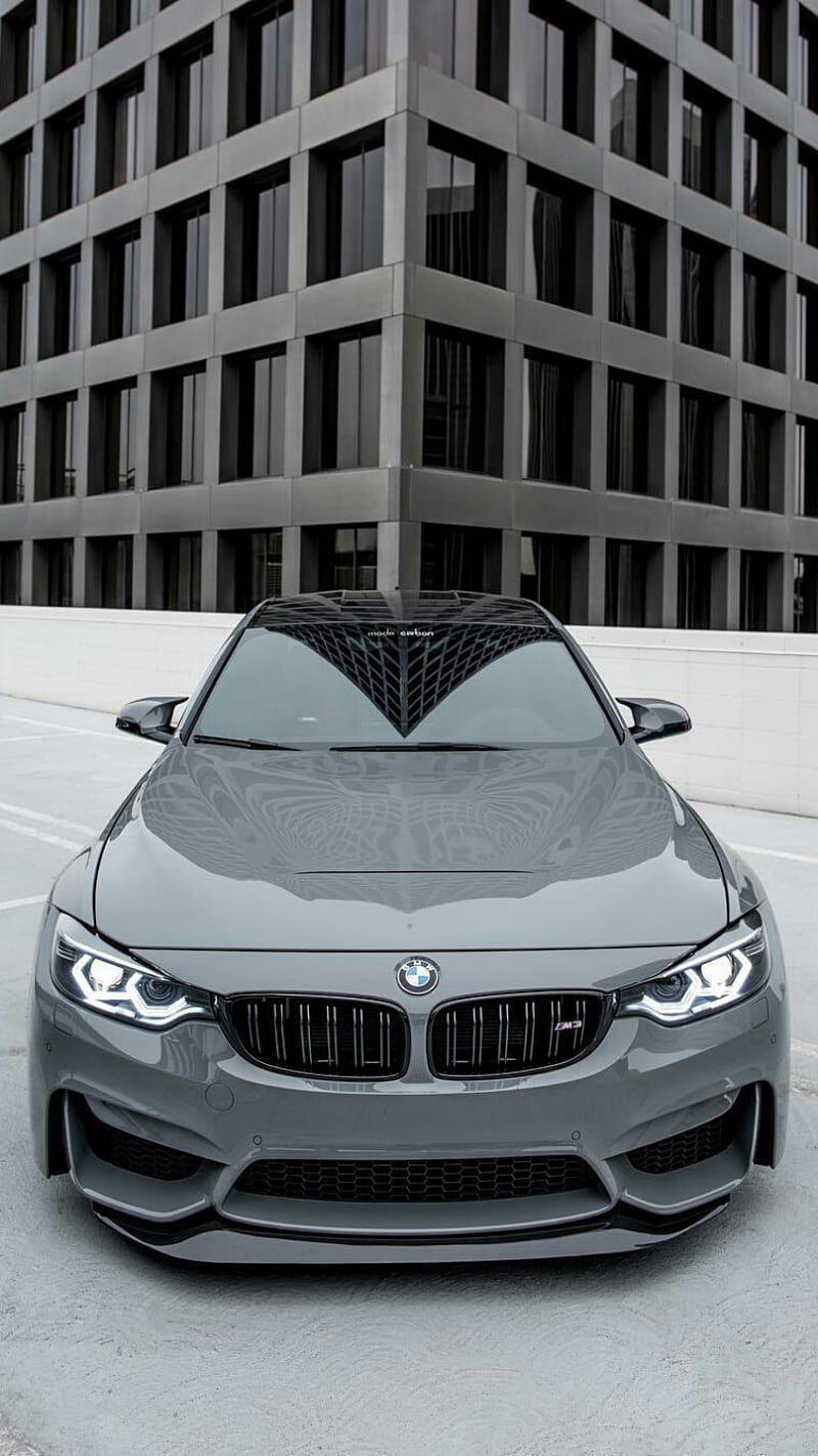 800x1423 BMW M car, f front view, gray, m power, sedan, tuning, vehicle, HD phone wallpaper