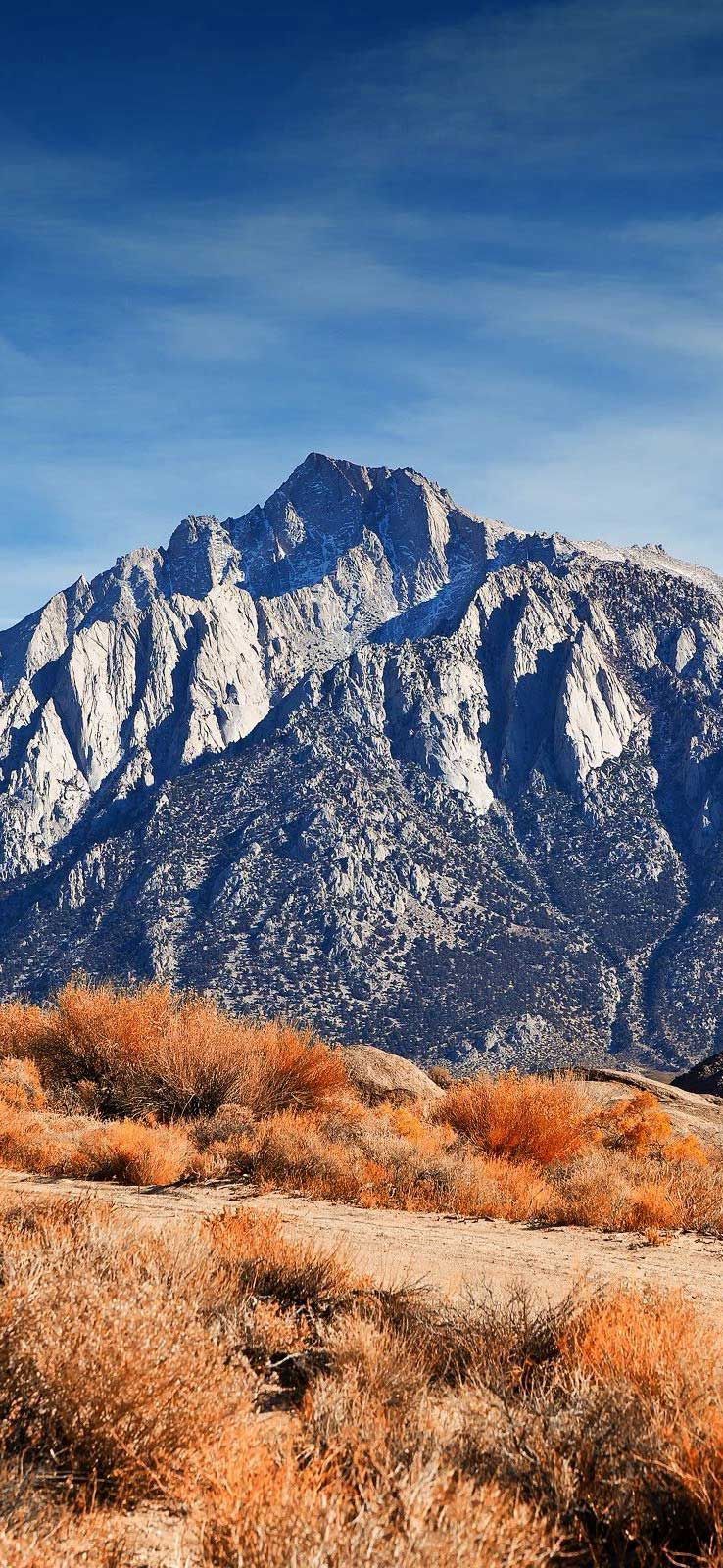 738x1600 Wallpaper Inyo National Forest, Mount Whitney, Mountain Range, Mountain, Alabama Hills, Background Free Image