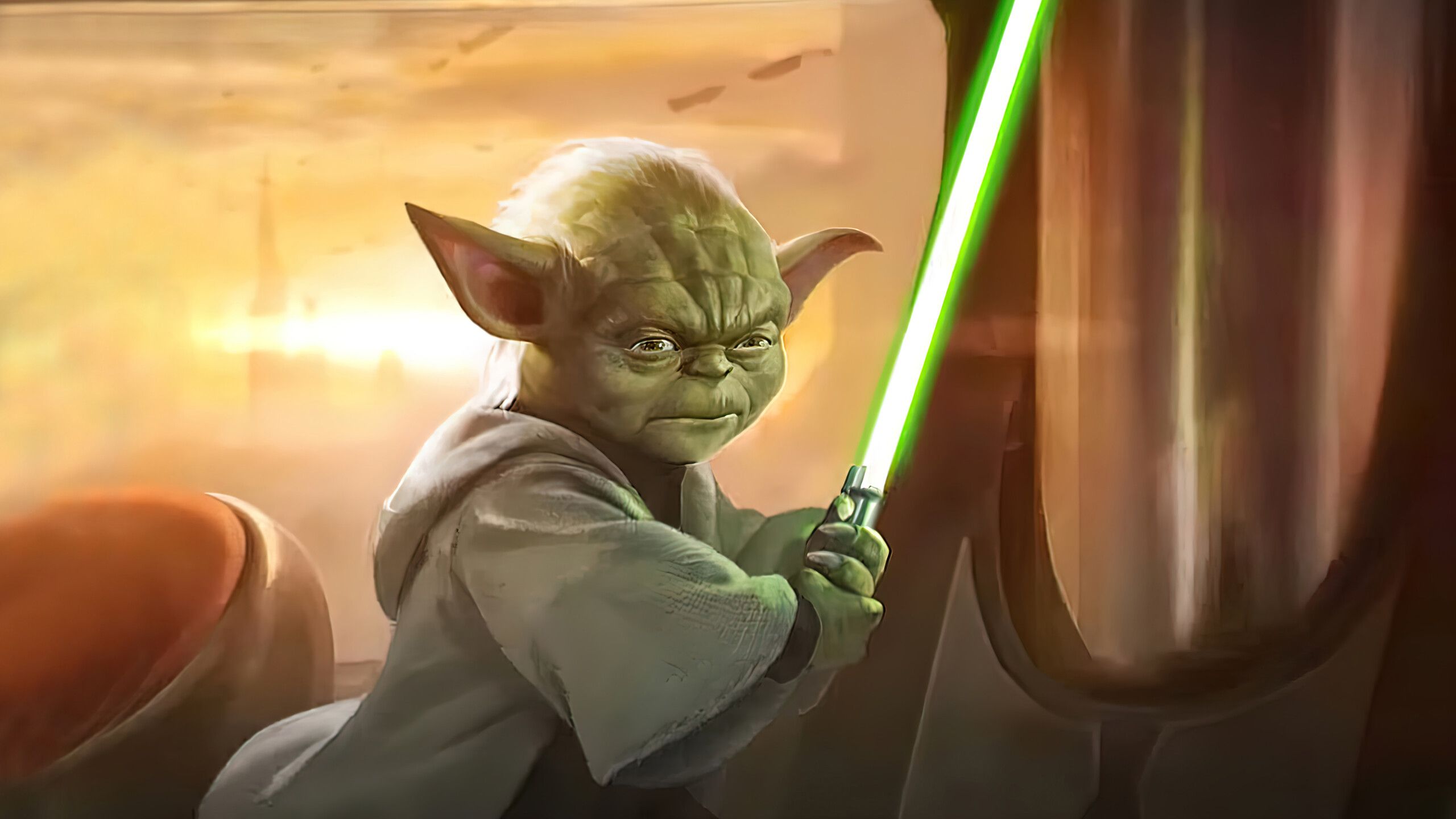 2560x1440 Cyclops Baby Yoda Skin HD Star Wars Wallpaper