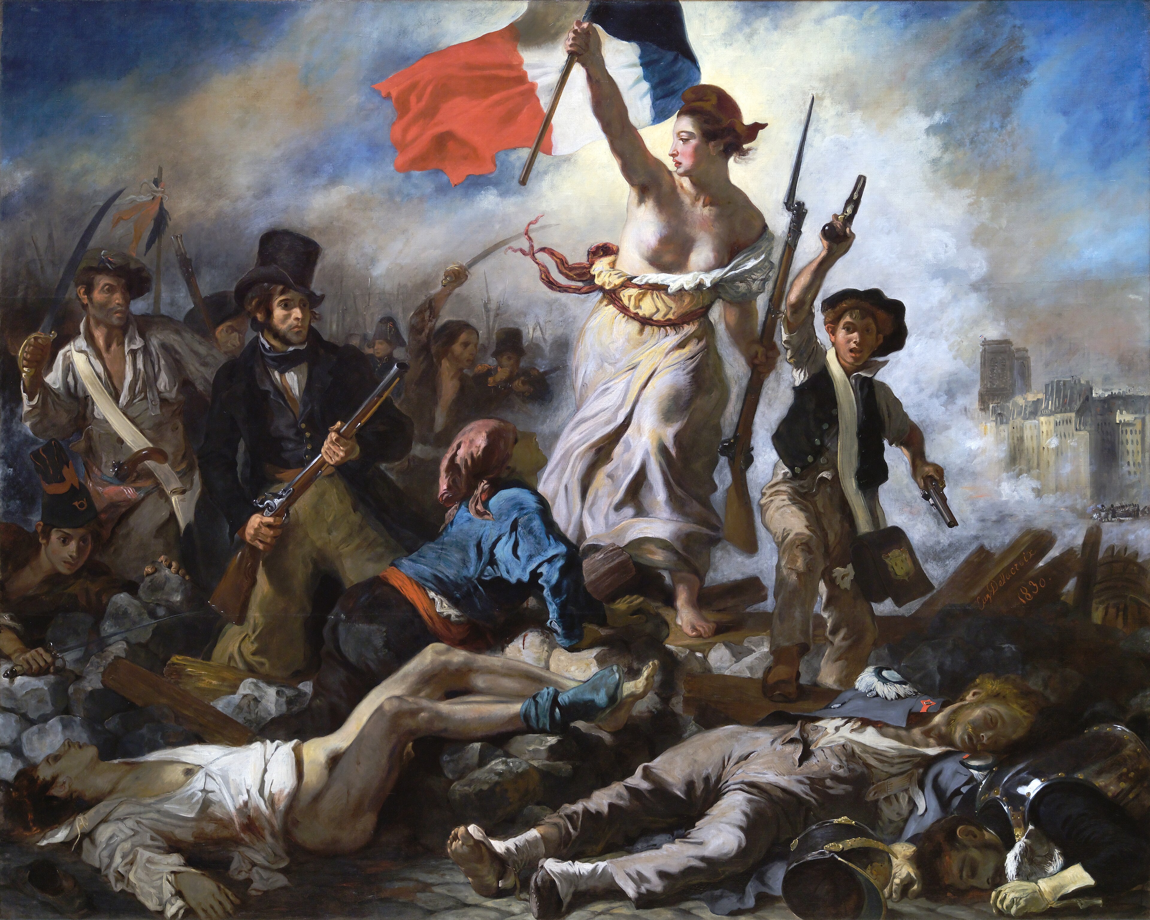 3840x3072 La Liberté guidant le peupleène Delacroixée du Louvre Peintures RF 129ès restauration