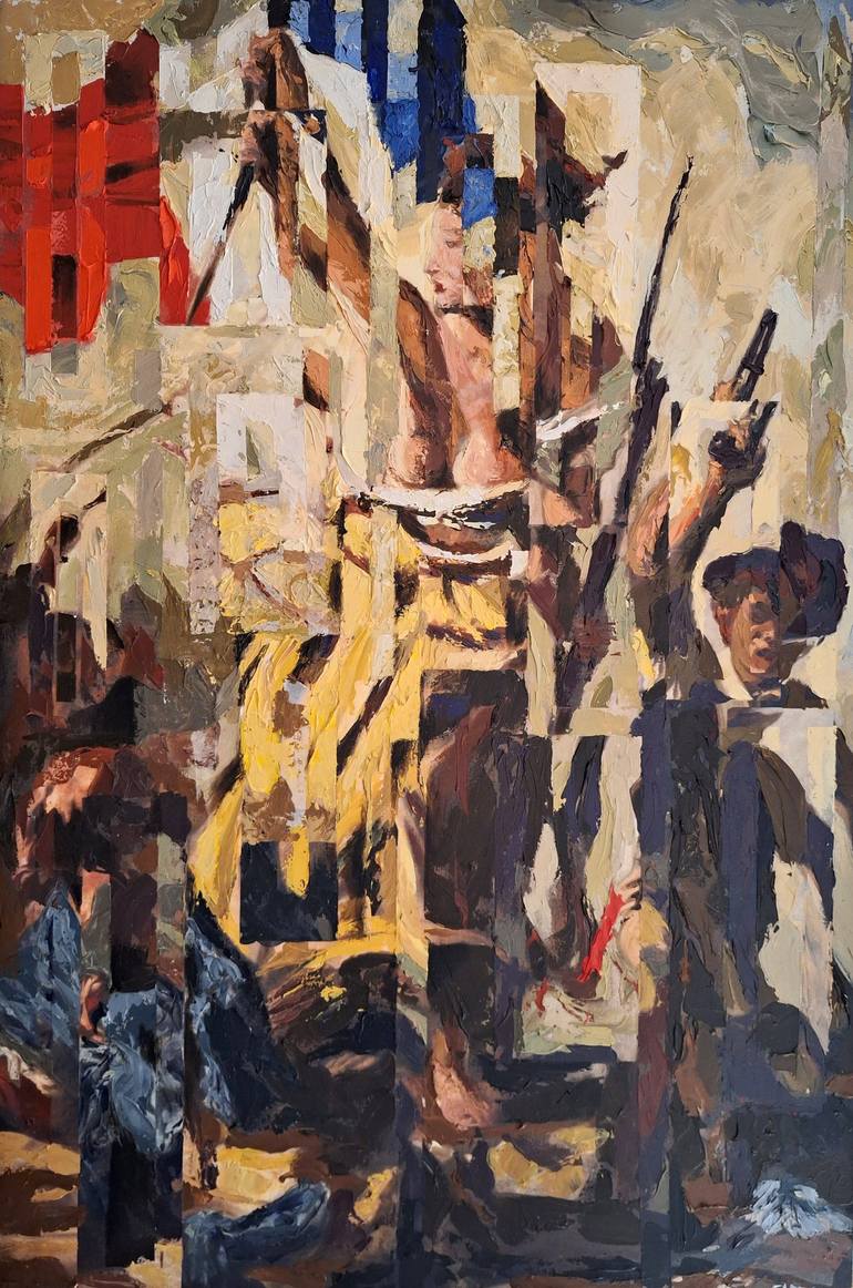 770x1162 La Liberté guidant le peuple, Tribute to Eugène Delacroix Painting by Rui Carruço