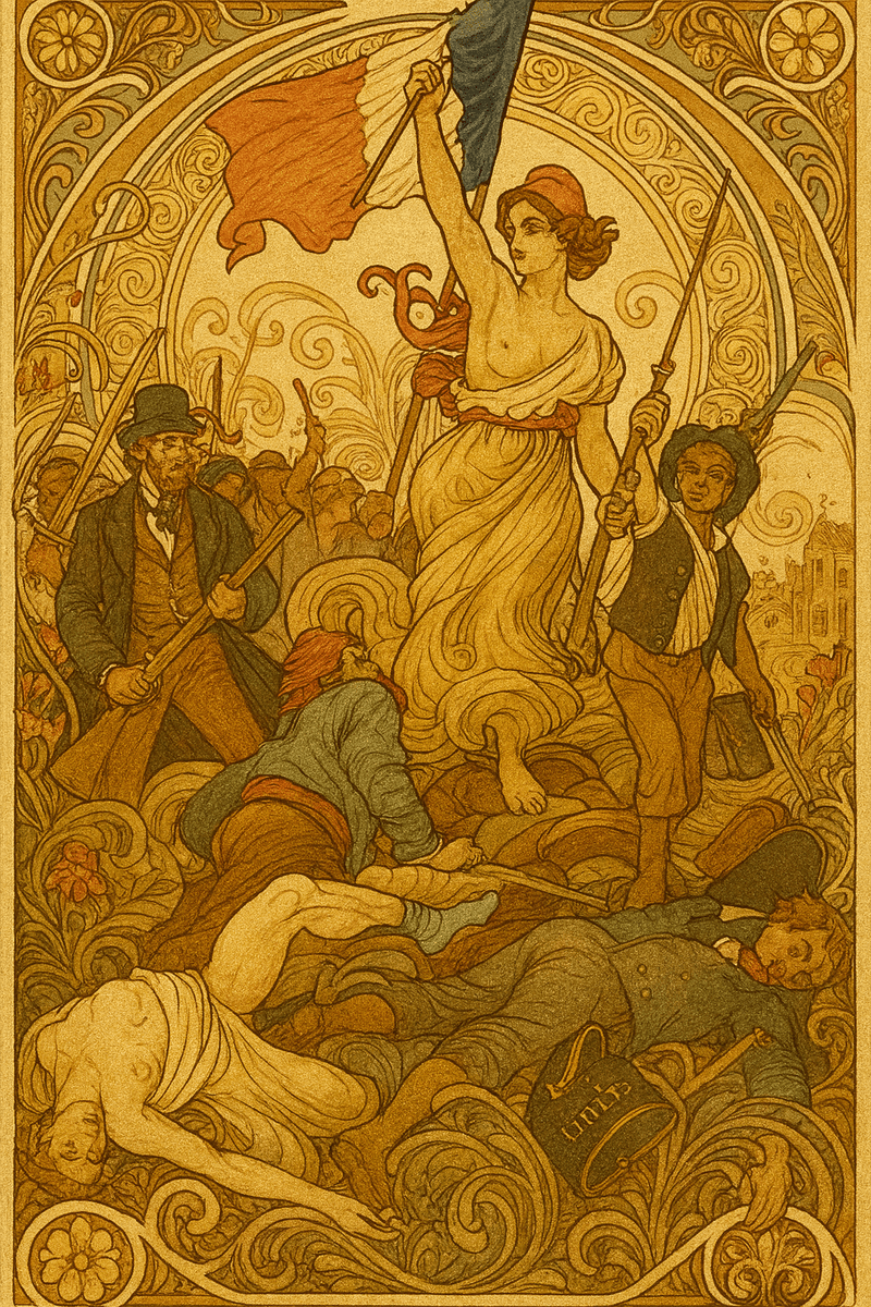 800x1200 French Revolution Art Nouveau Poster Liberté guidant le peuple”