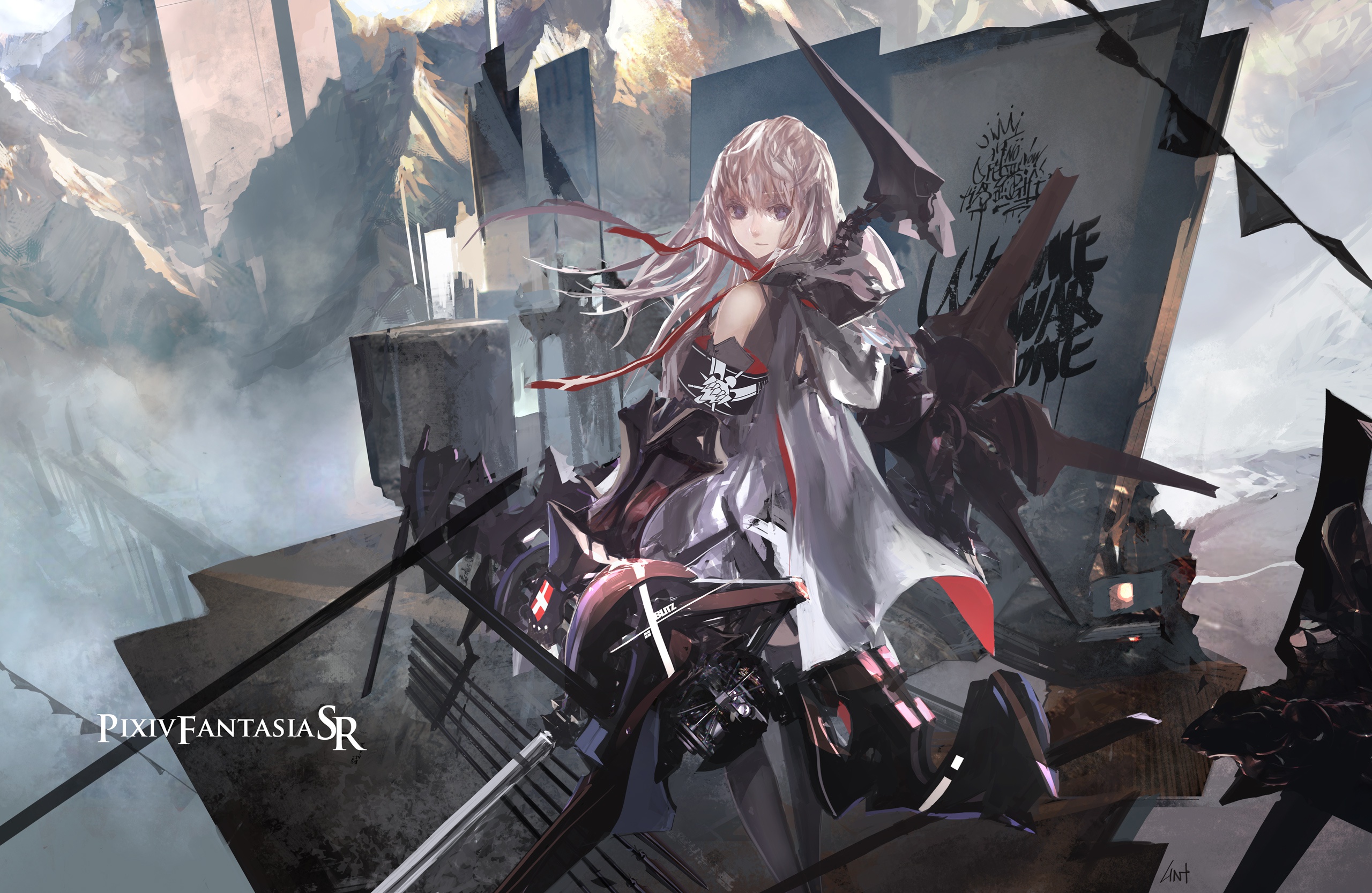 2560x1667 Wallpaper girl, anime, art, pixiv fantasia for mobile and desktop, section арт, resolution 2560x1667