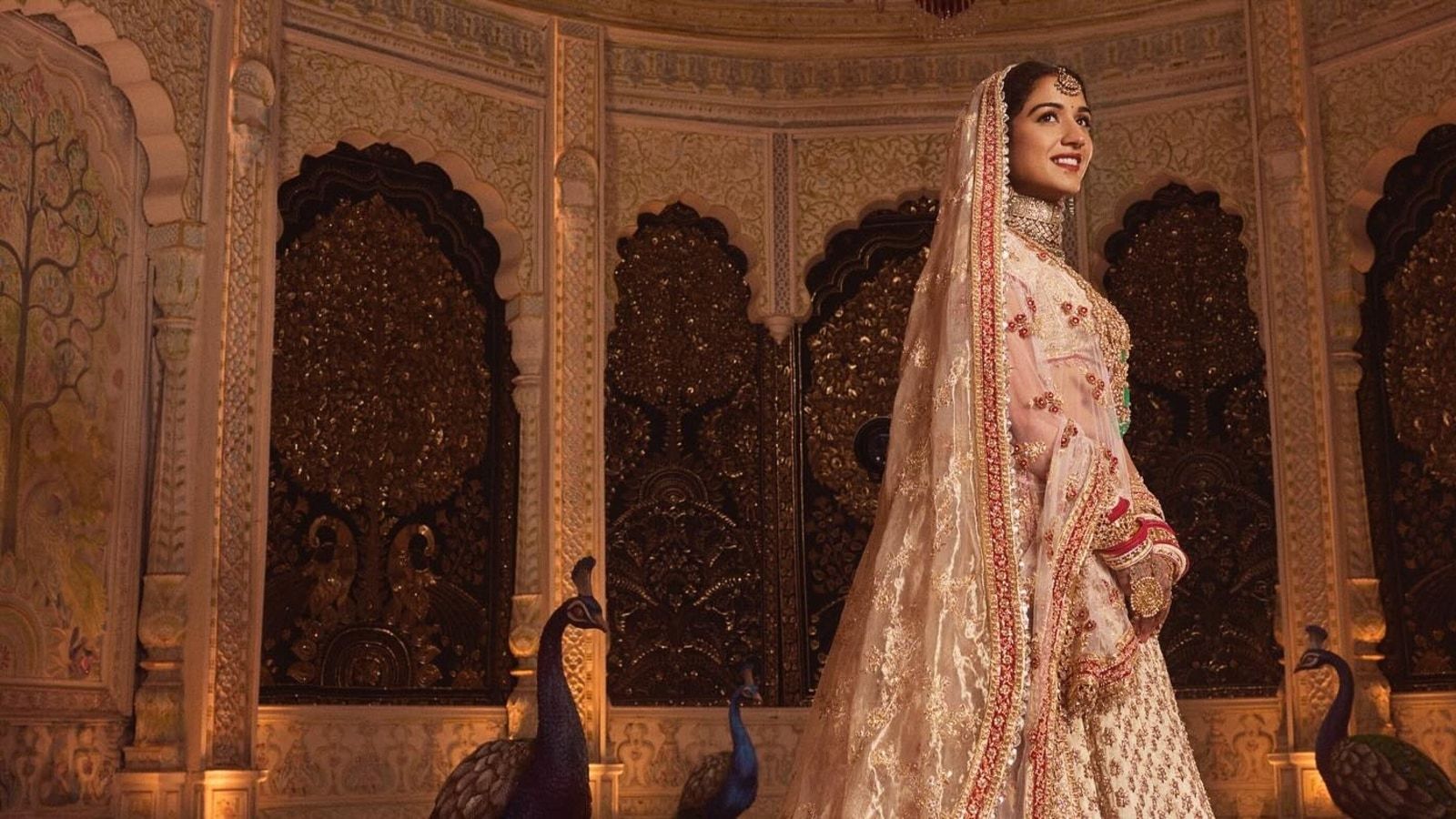 1600x900 First pics of Radhika Merchant as the bride as Anant Ambani and family await her entry