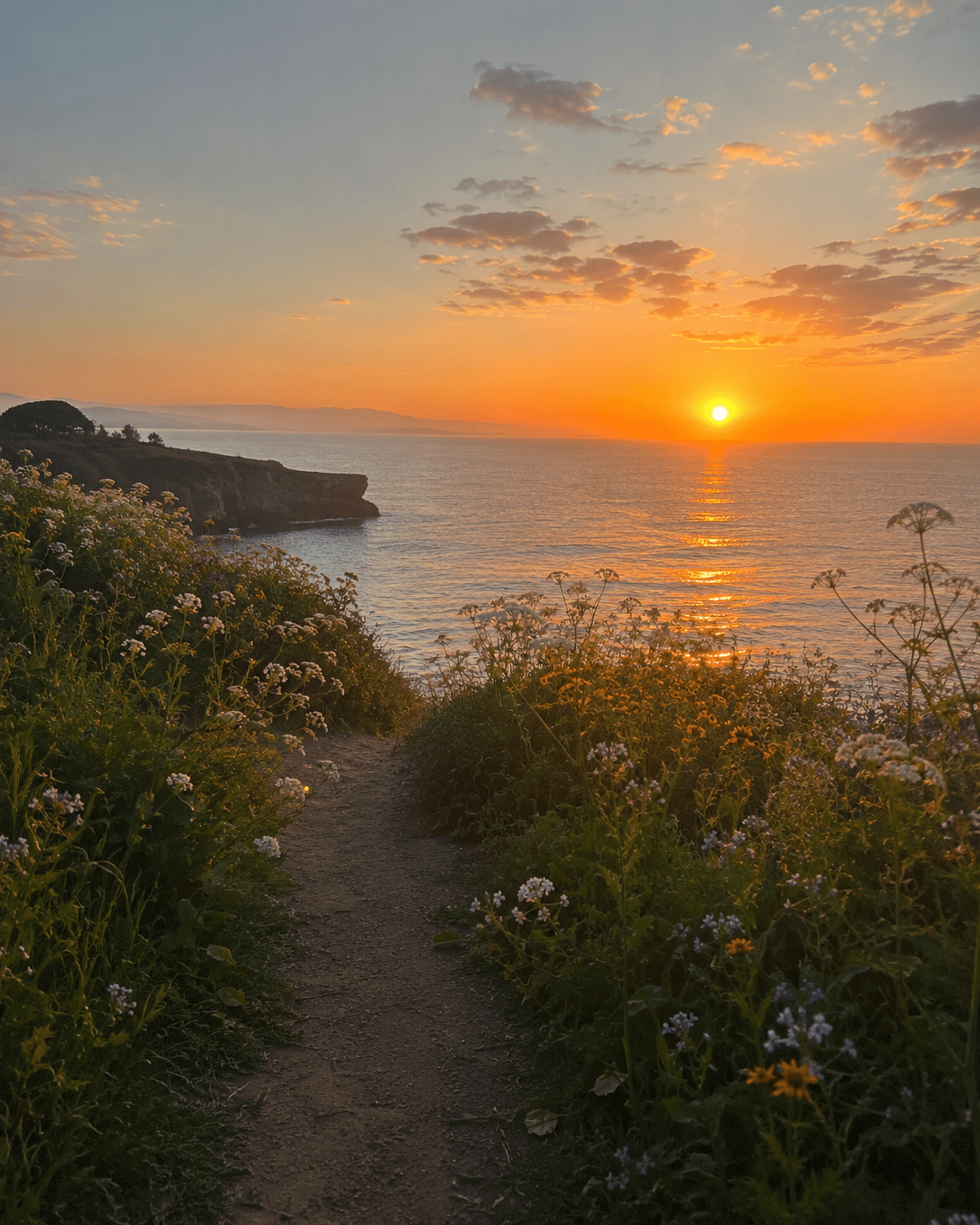 1122x1402 Xmr 250 Hero Karizma R Wallpaper The Sun Is Setting Over The Ocean With Wildflowers On The Path To The Beach