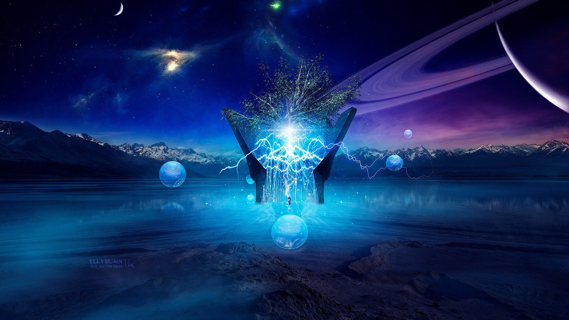 1920x1080 Enchanted Cosmos: HD Fantasy Magic Wallpaper by Gene Raz von Edlerx1080