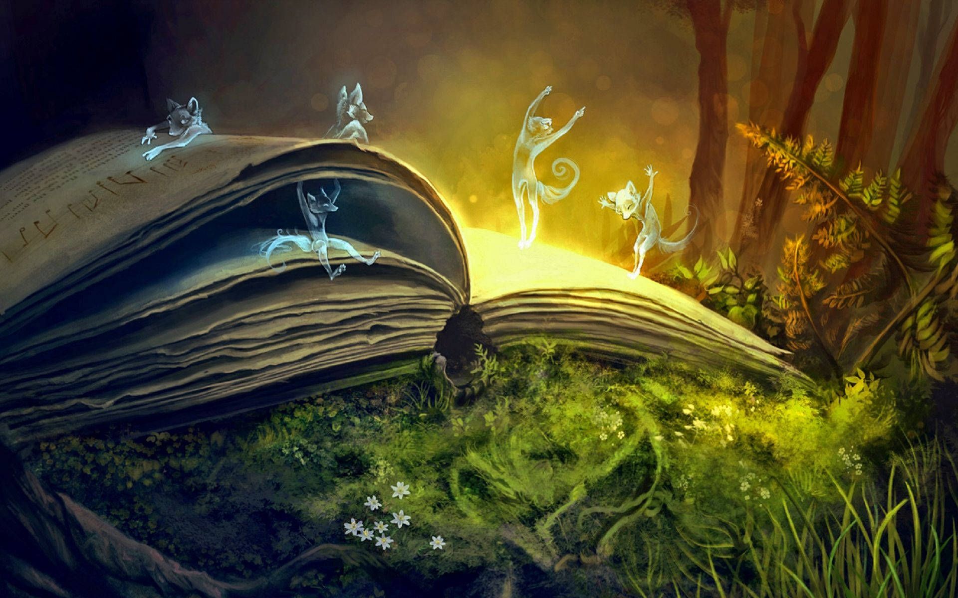 1920x1200 unlock The Power Of Imagination With This Open Magical Fantasy Book! Wallpaper