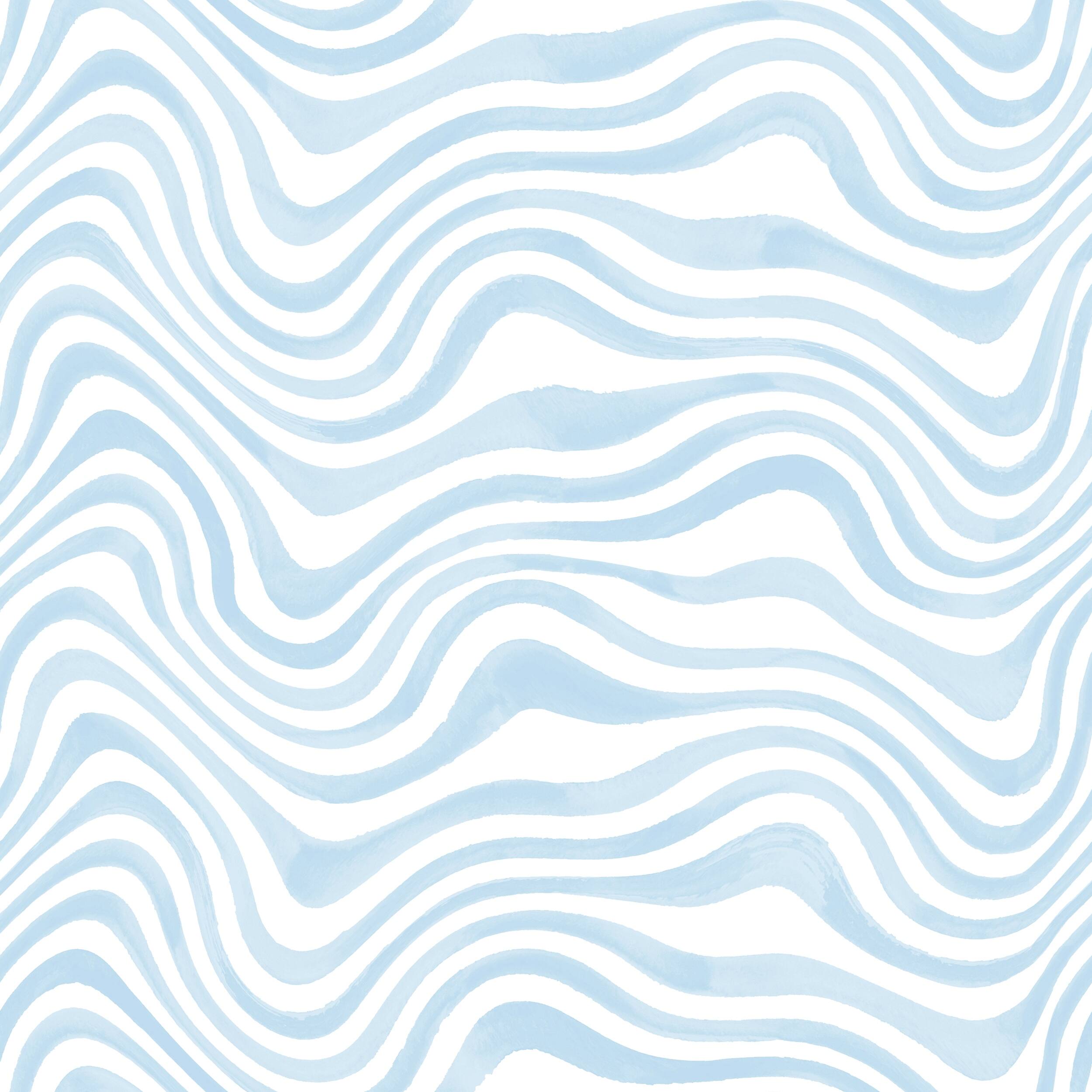 2500x2500 Blue Watercolor Waves Peel and Stick Wallpaper'' W x 10' L Bath & Beyond