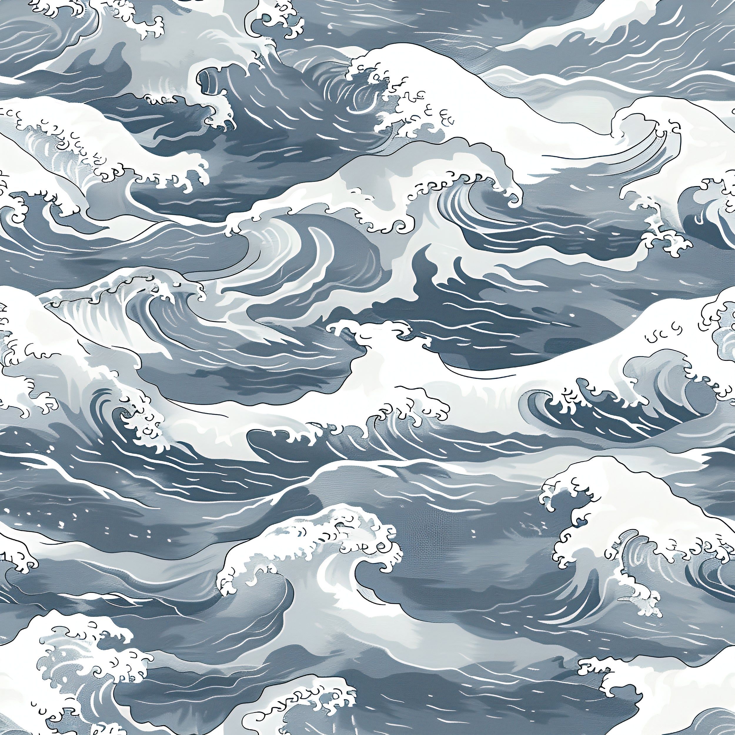 2500x2500 Soft Blue And White Waves Wallpaper Colors Wavy Wallpaper Peel & Stick PVC Free / 28W X 120H