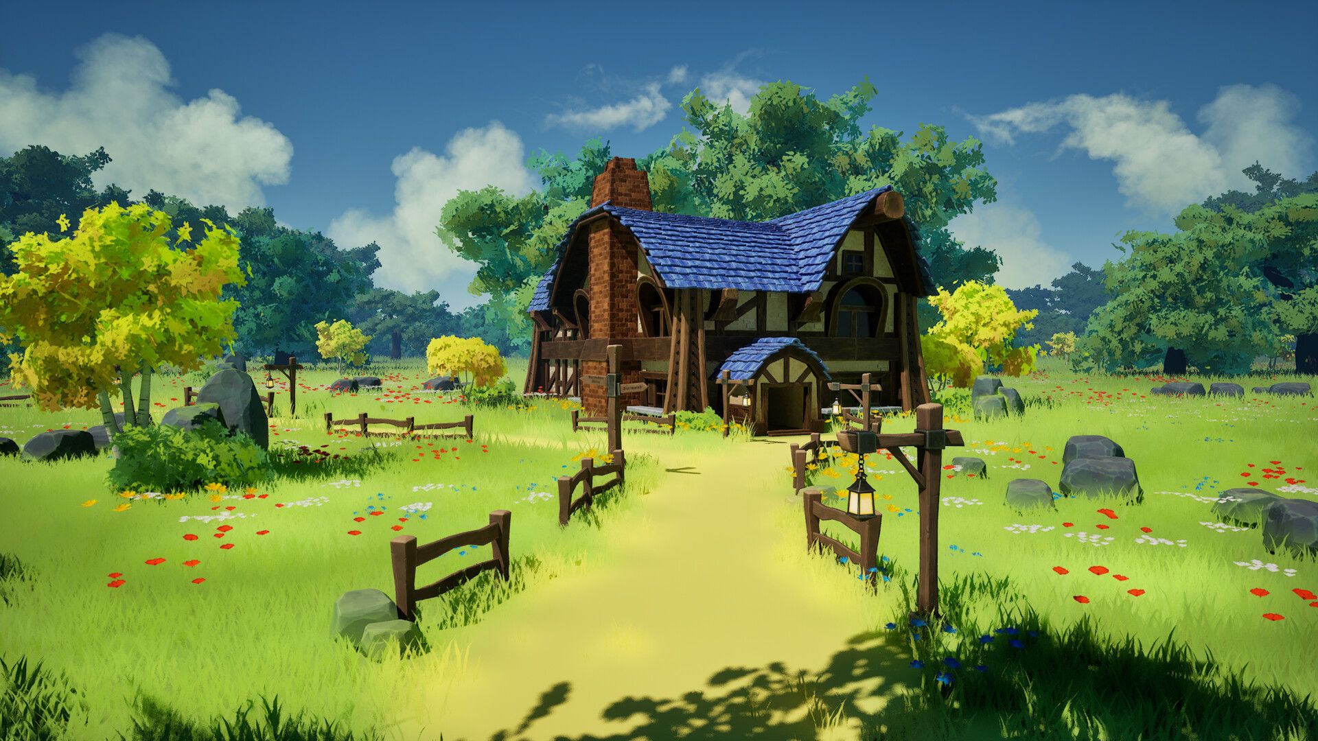1920x1080 World Of Warcraft. Elwynn Forest, Goldshire. Lion's Pride Inn