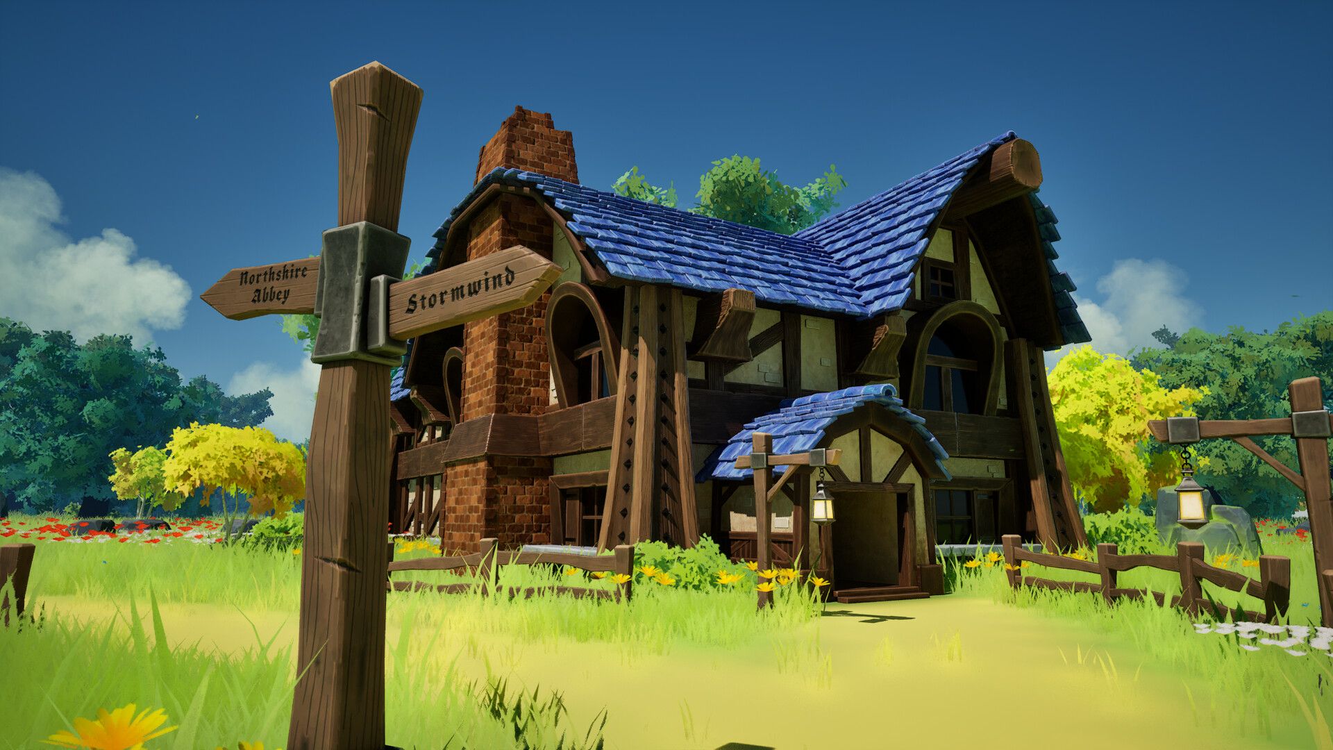 1920x1080 World Of Warcraft. Elwynn Forest, Goldshire. Lion's Pride Inn