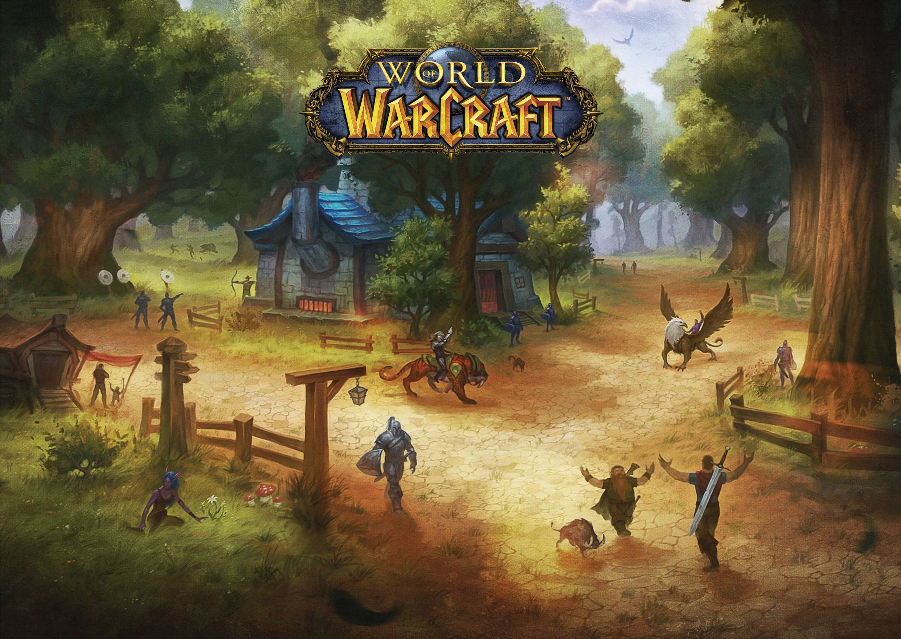 2923x2072 World of Warcraft Vanilla, Goldshire, impressão A3 de alta qualidade, WOW