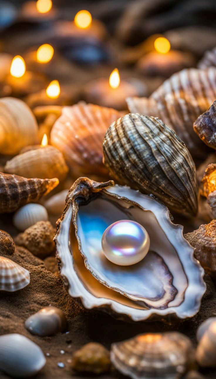 736x1288 Stunning Oyster Shell with Pearl. Sea shell and pearl, Pearl in oyster, Seashells