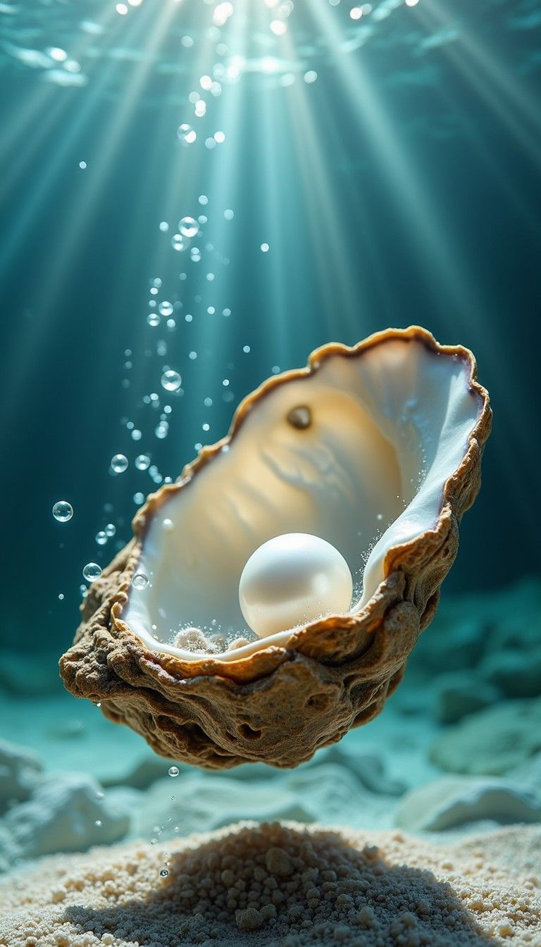 768x1344 Free Sunlit pearl oysters Image, Pearls, Sunlight