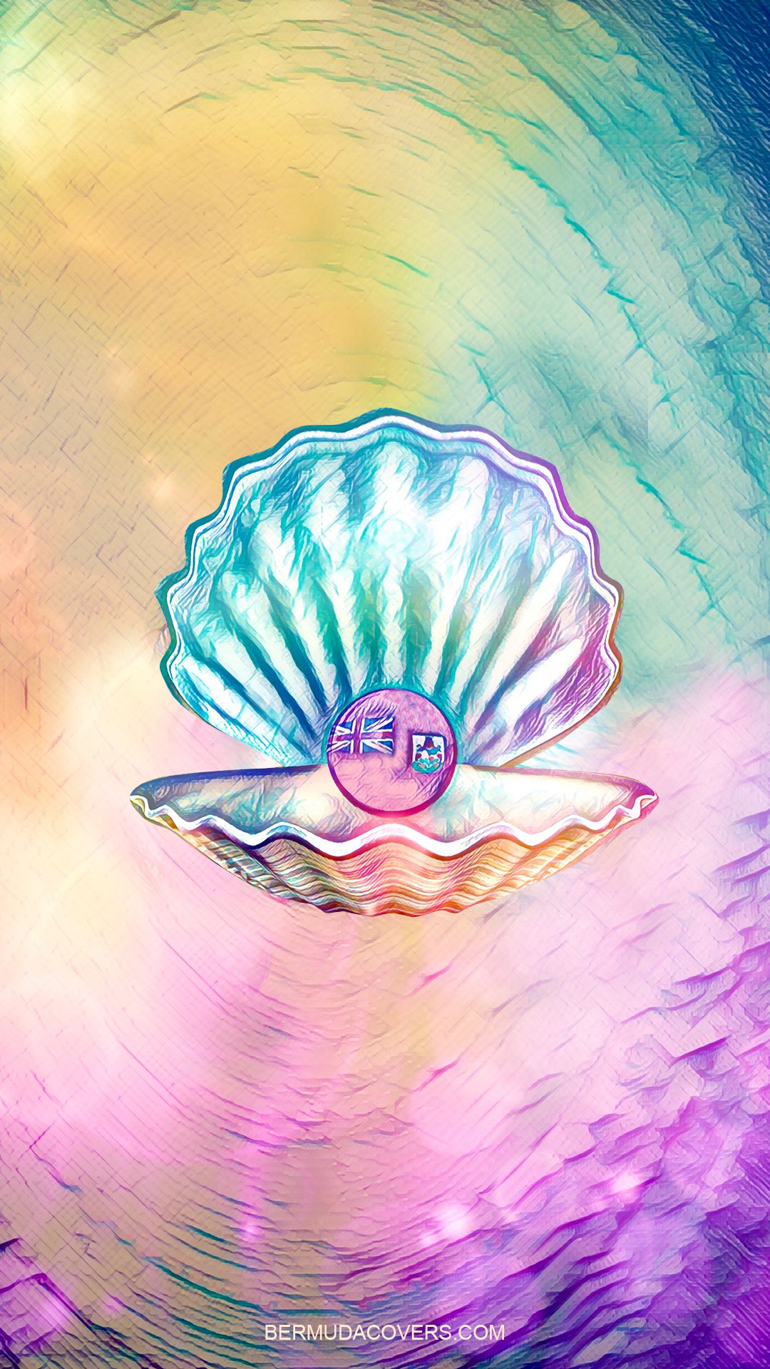 1080x1920 Bermuda Flag Pearl Oyster Jewel Facebook Cover & Phone Wallpaper