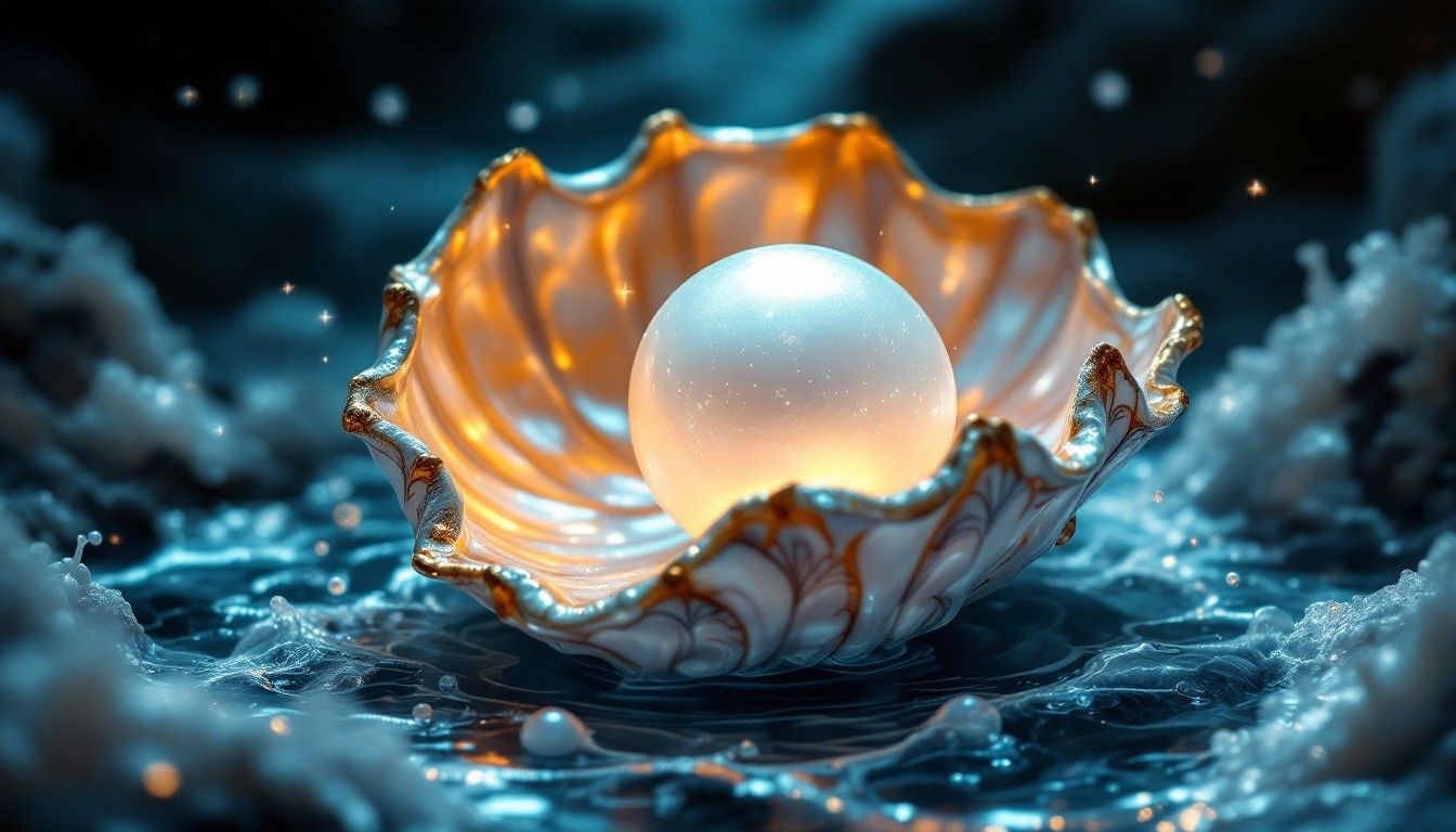 1344x768 Free Pearl in Oyster Image, Oyster, Shell