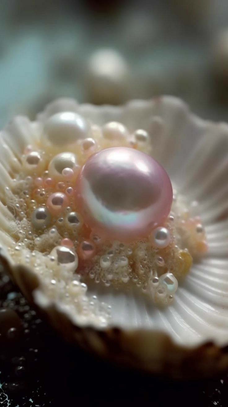 736x1313 Open Oyster Shell with Pearls. Pink seashell with pearls, Pearl in clam shell, Pearl aesthetic
