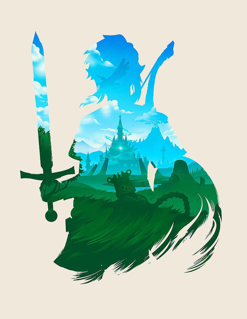 800x1035 The legend of zelda, blue, breath of the wild, link, nintendo, sky, the legend of zelda, HD phone wallpaper